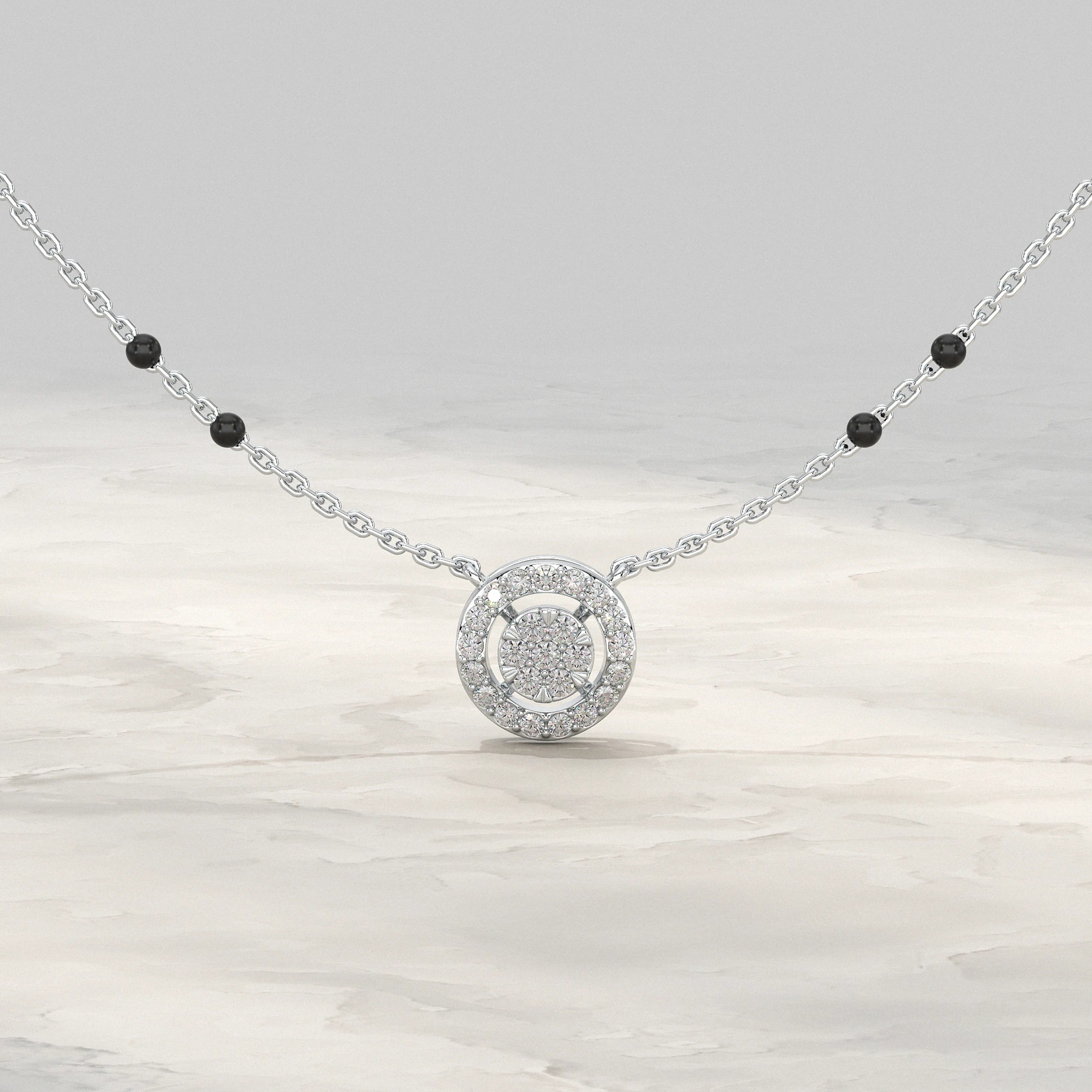 Round Shape Lab Diamond Mangalsutra