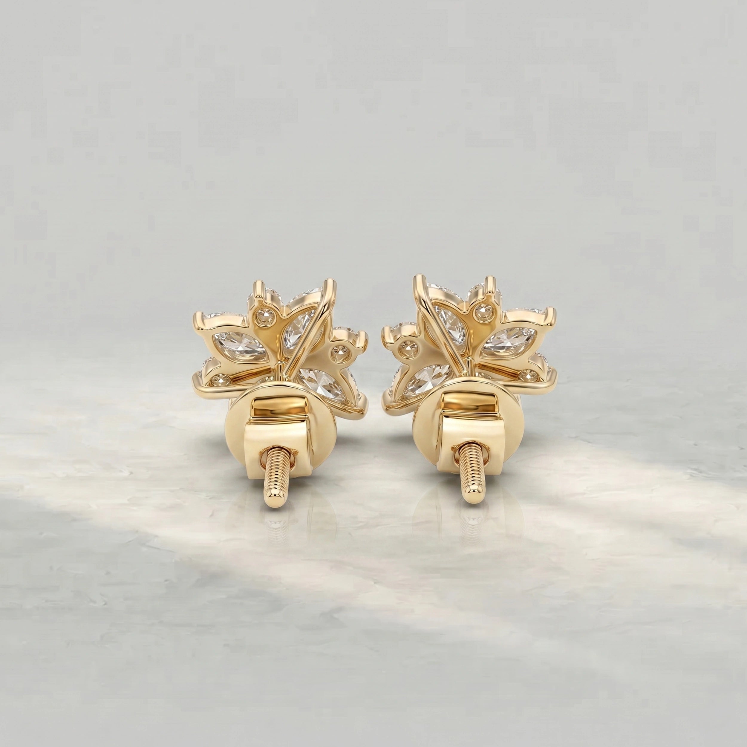 Marquise Lab Cluster Diamond Earrings