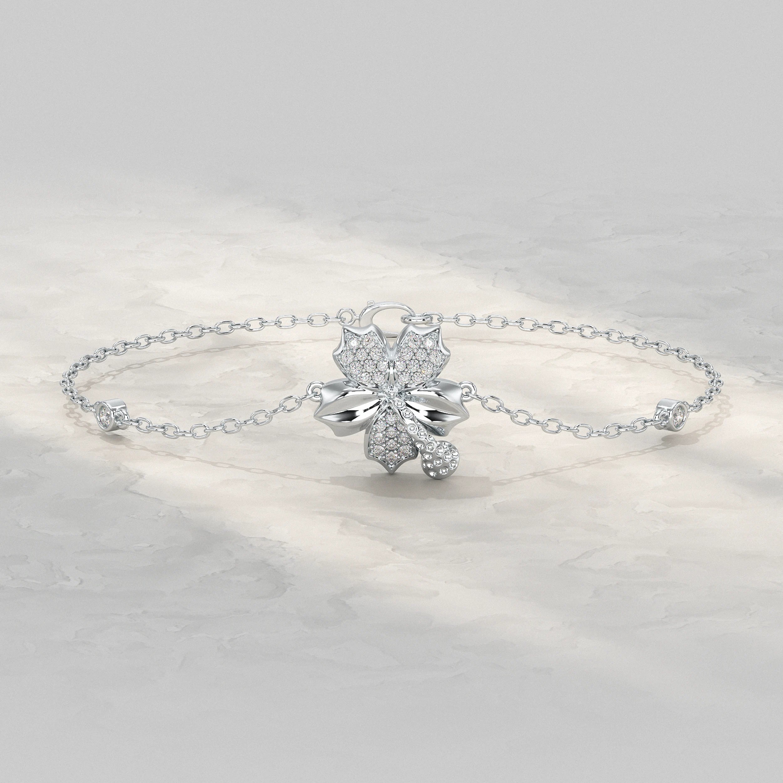 Floral Charm Diamond Bracelet