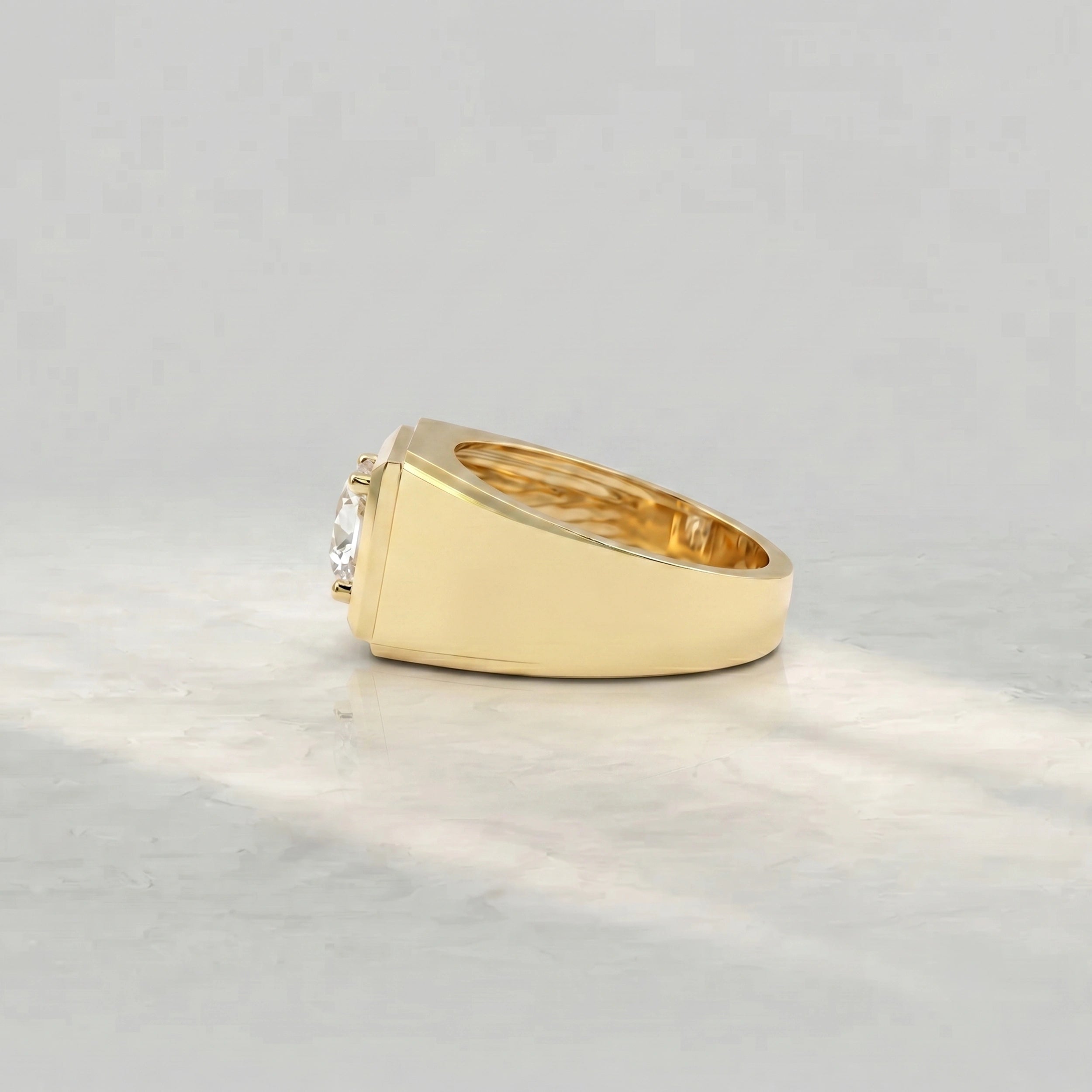 Round Lab Diamond Men's Wedding Band Band