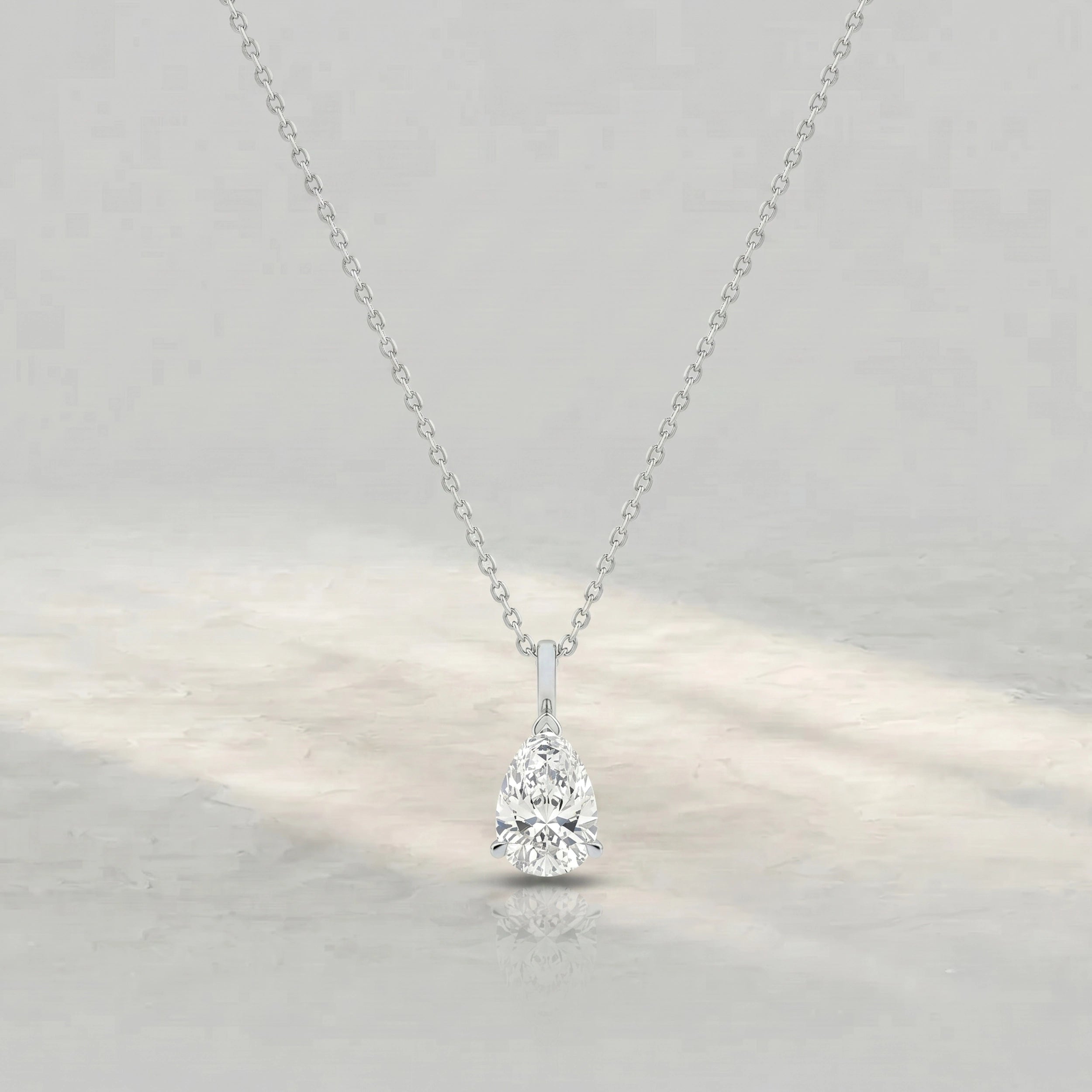 Pear Lab Diamond Solitaire Pendant