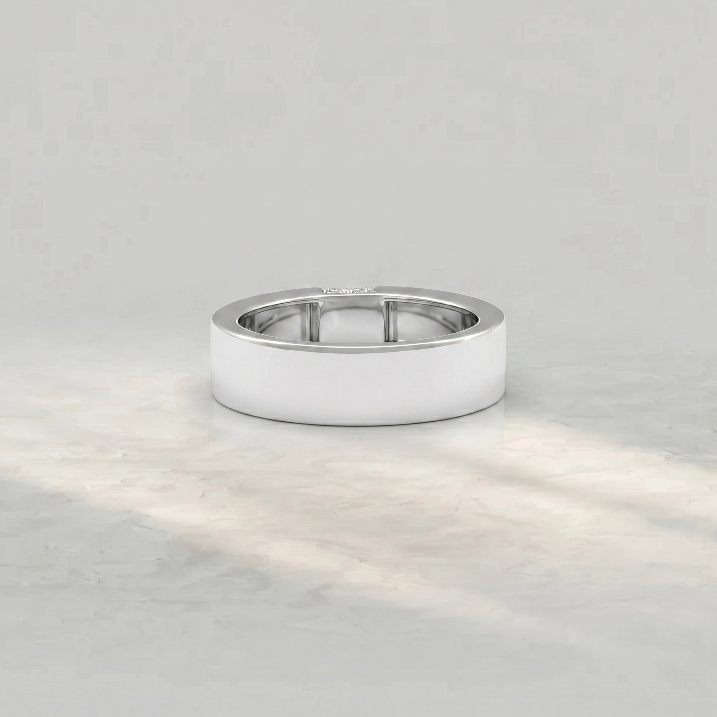 Radiant Cut Lab Diamond Unisex Wide Band