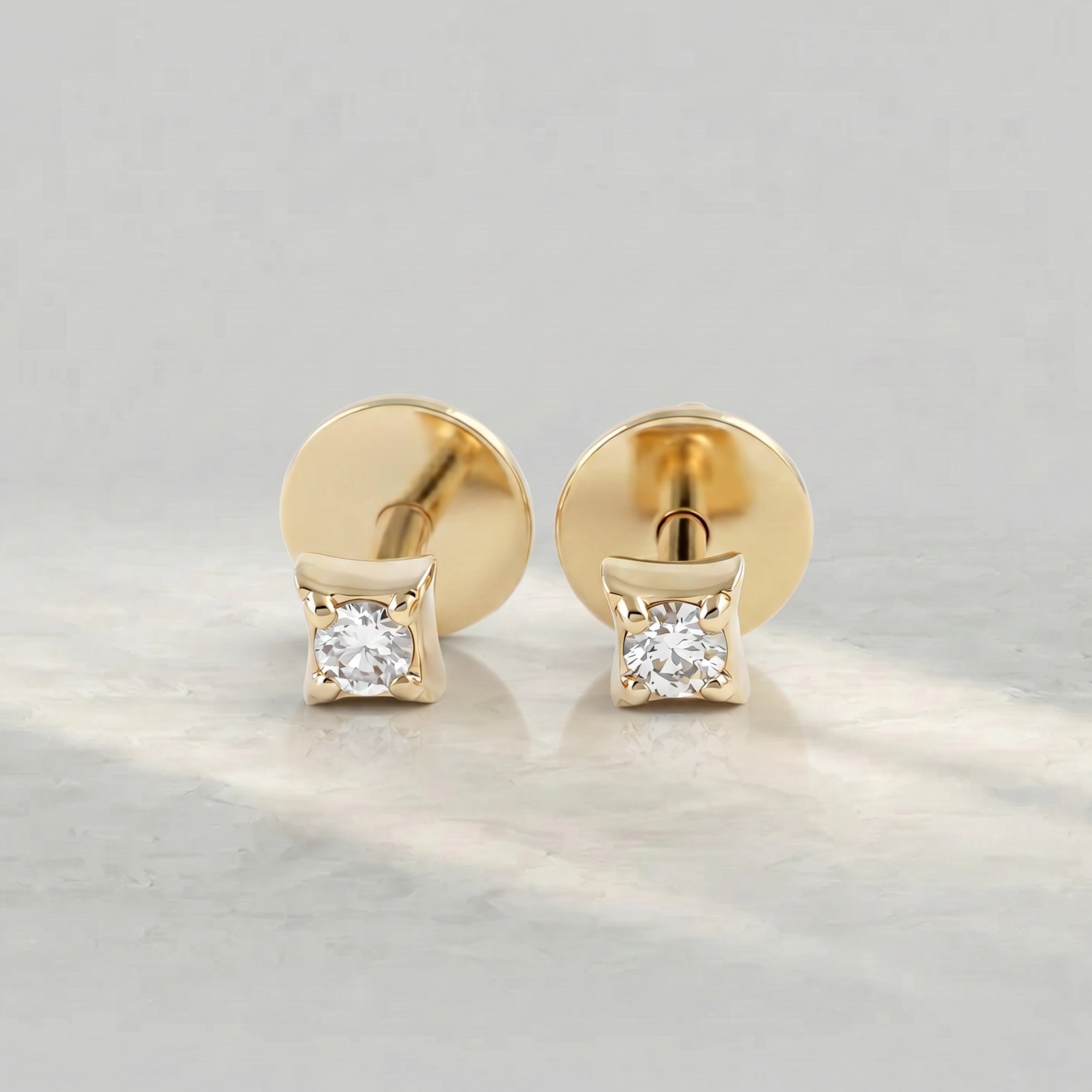 Sparkly Star Shape Lab Diamond Stud Earrings