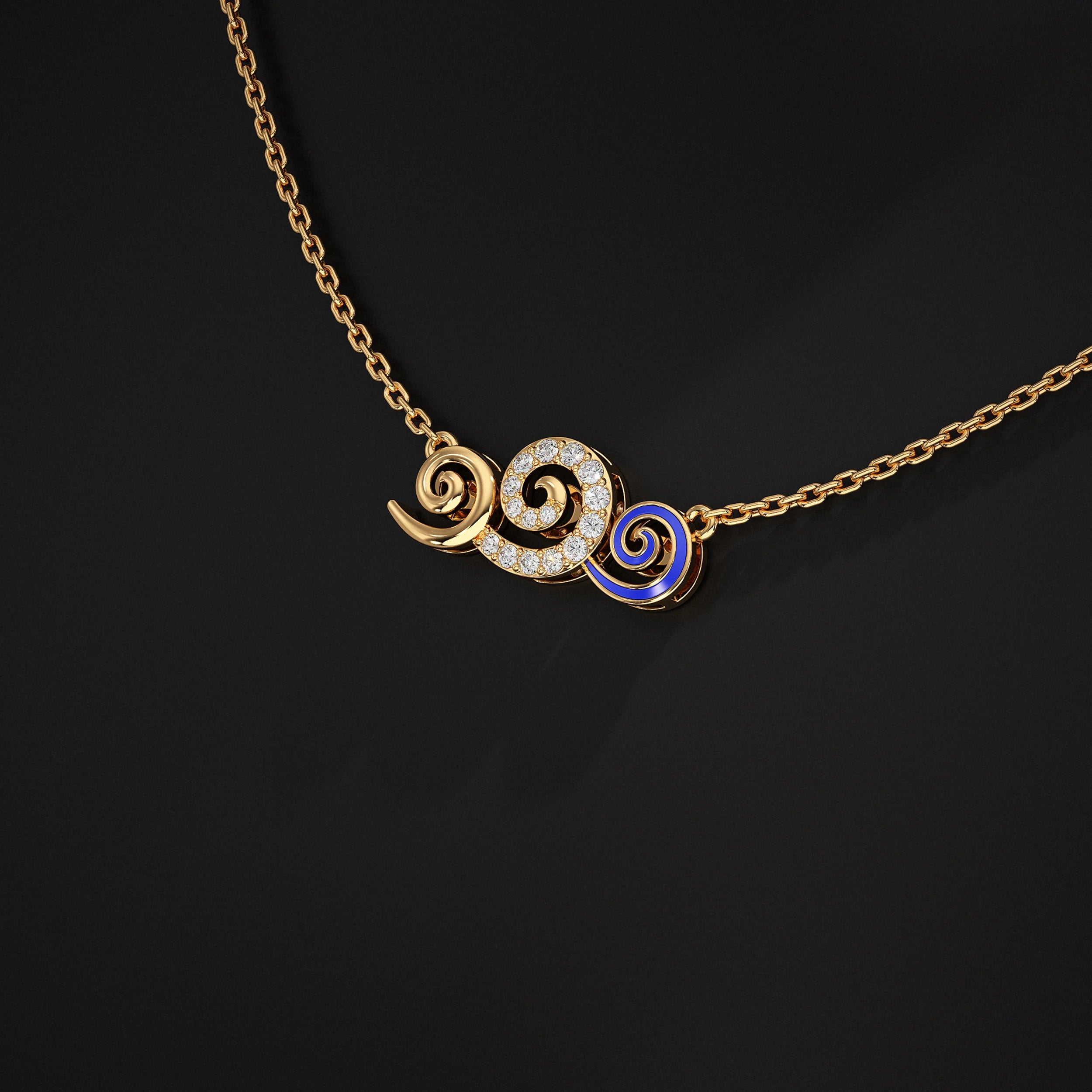 Rose Gold Spiral Pendant Necklace
