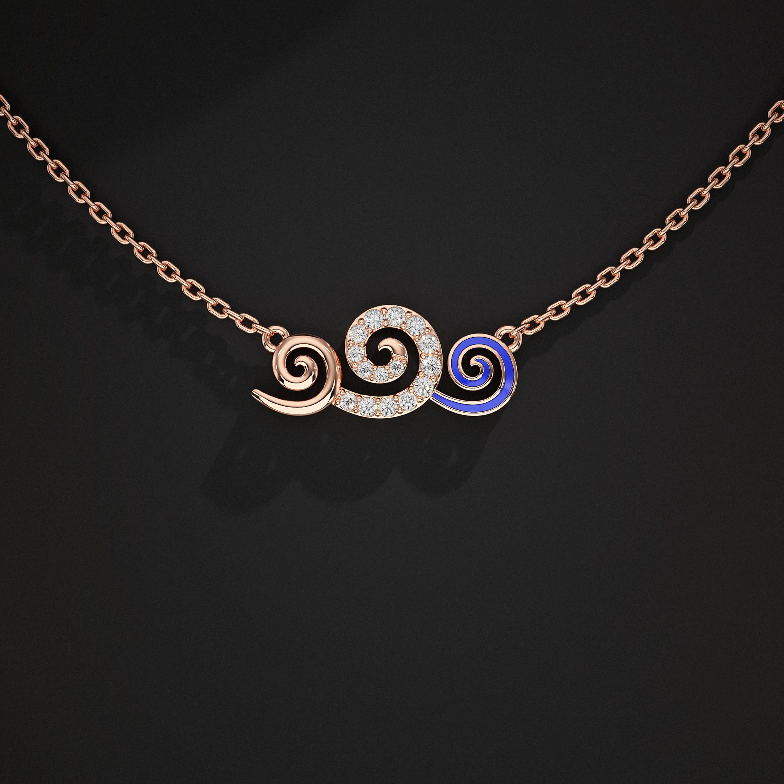 Rose Gold Spiral Pendant Necklace