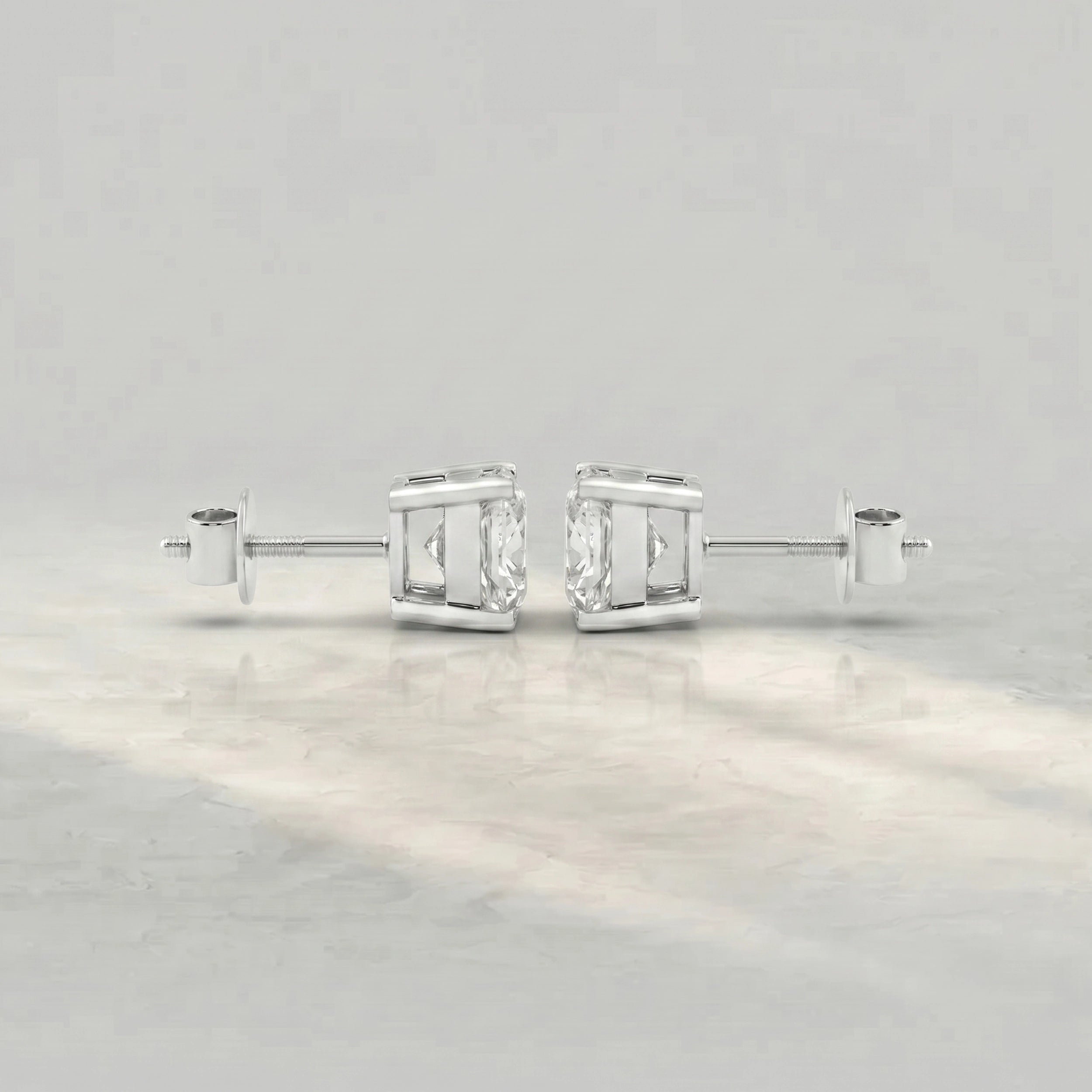 Square Cushion Lab Diamond Stud Earrings