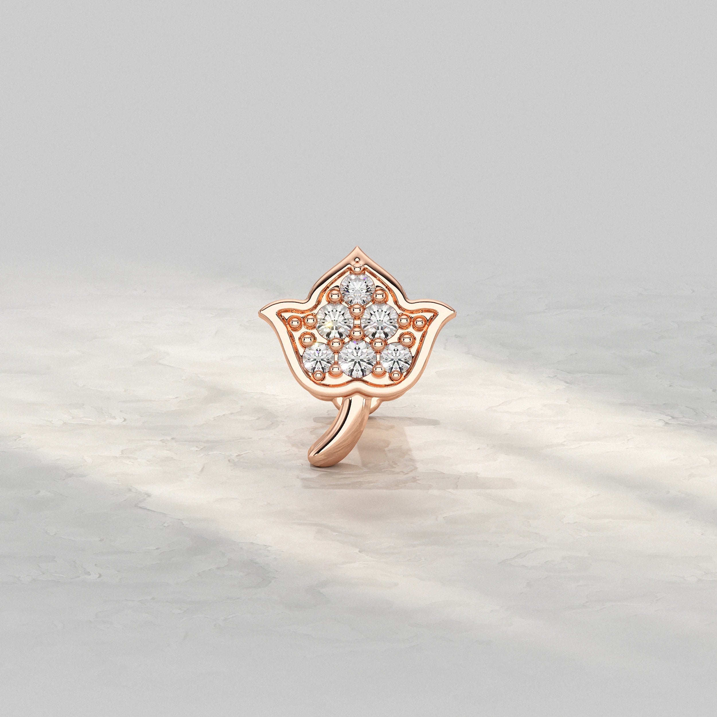 Stylish-Leaf-Design-Nose-Pin-In-Rose-Gold-With-Lab-Diamond