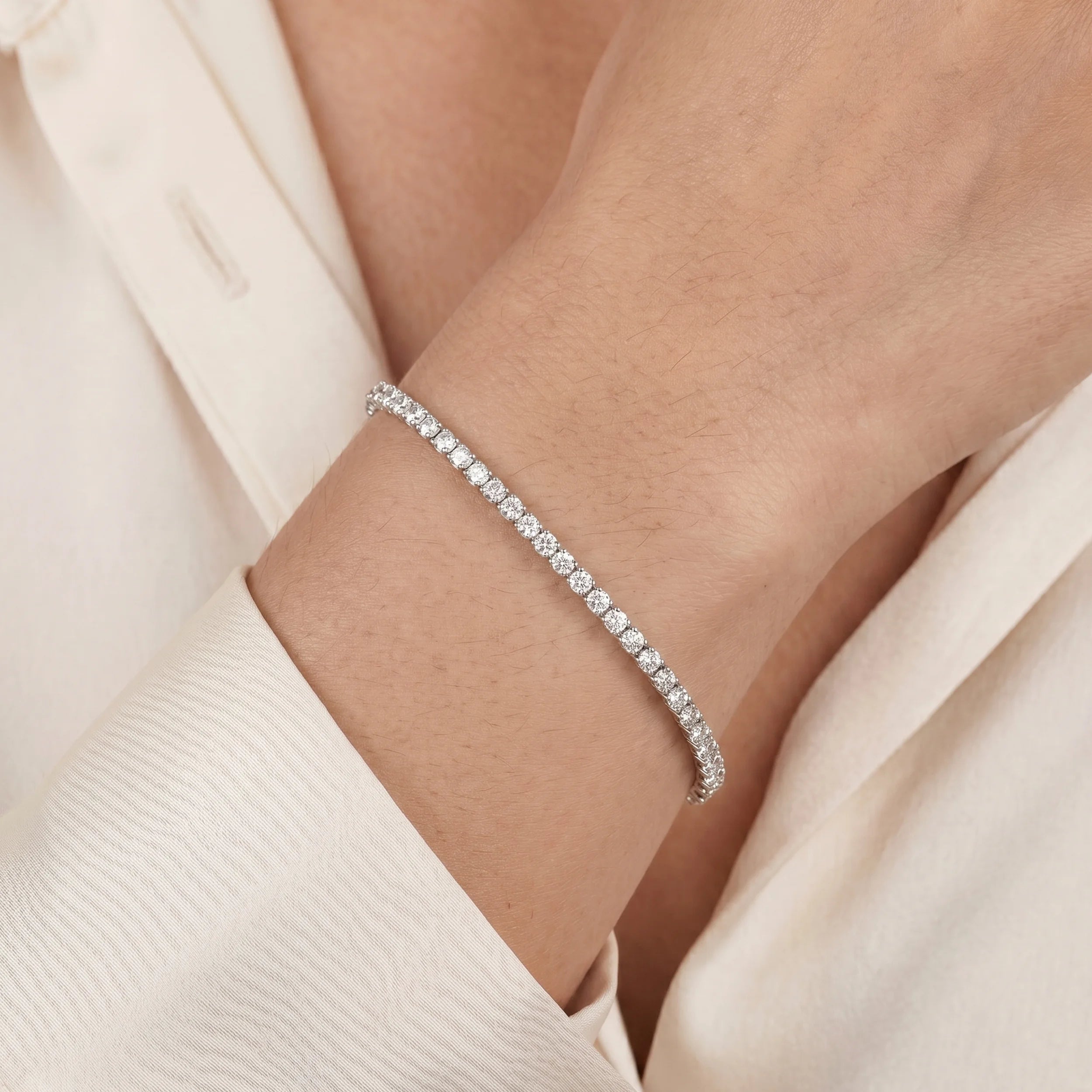 Round Lab Diamond Tennis Bracelet