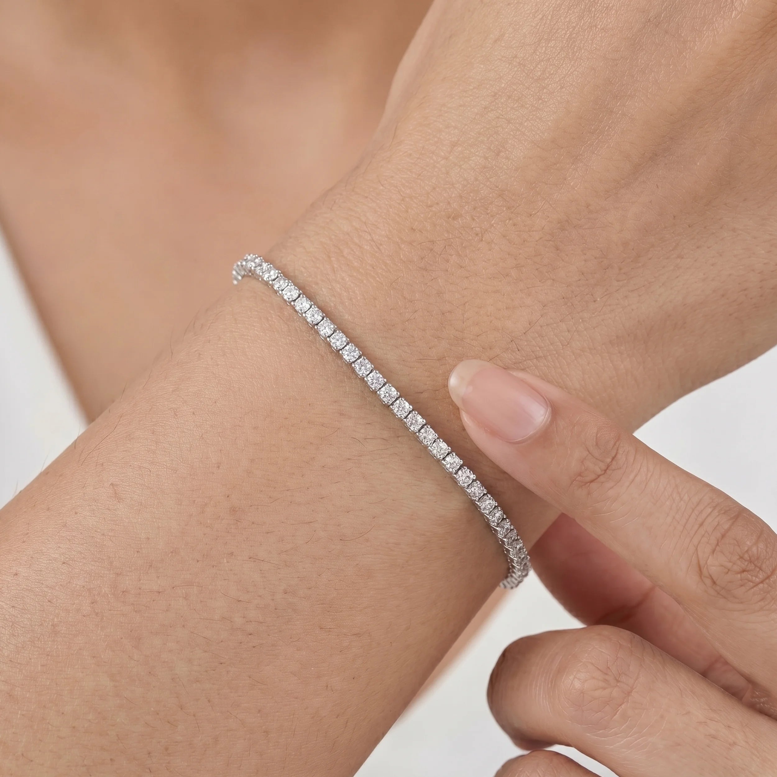 Round Lab Diamond Tennis Bracelet