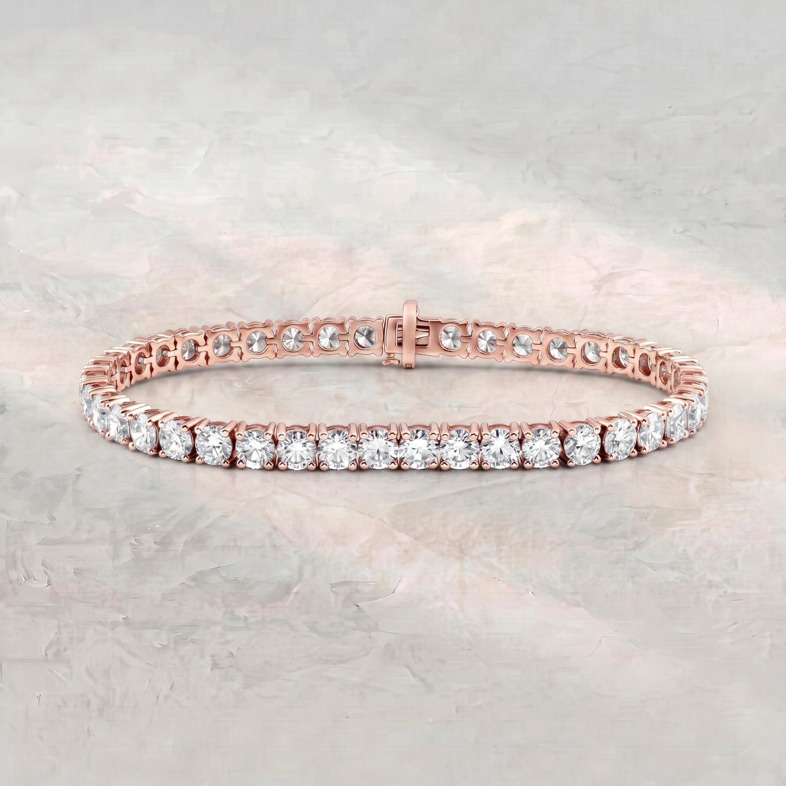 Round Lab Diamond Tennis Bracelet For Men's