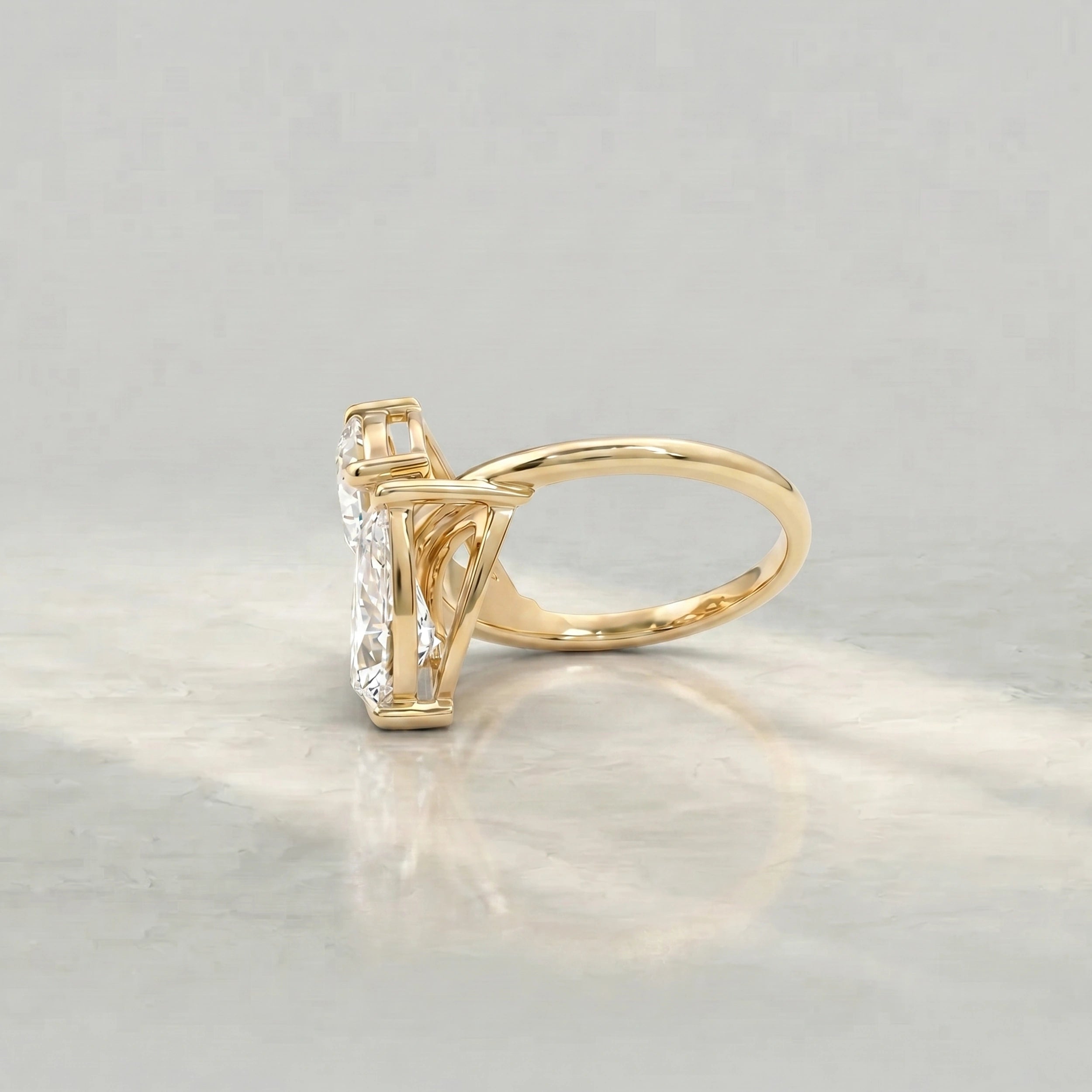 Bypass Pear Lab Diamond Two Stone Ring