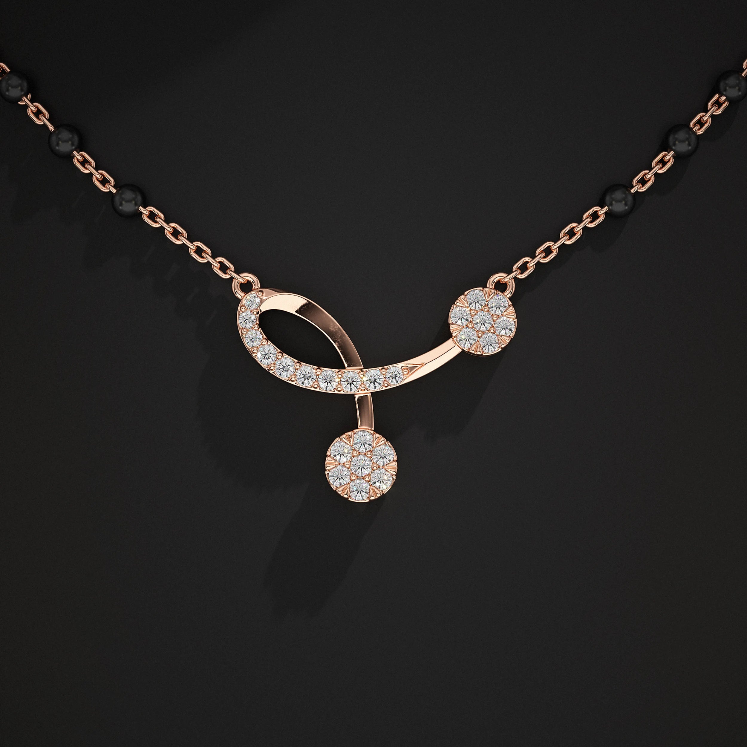 Twisted Lab Grown Diamond Mangalsutra