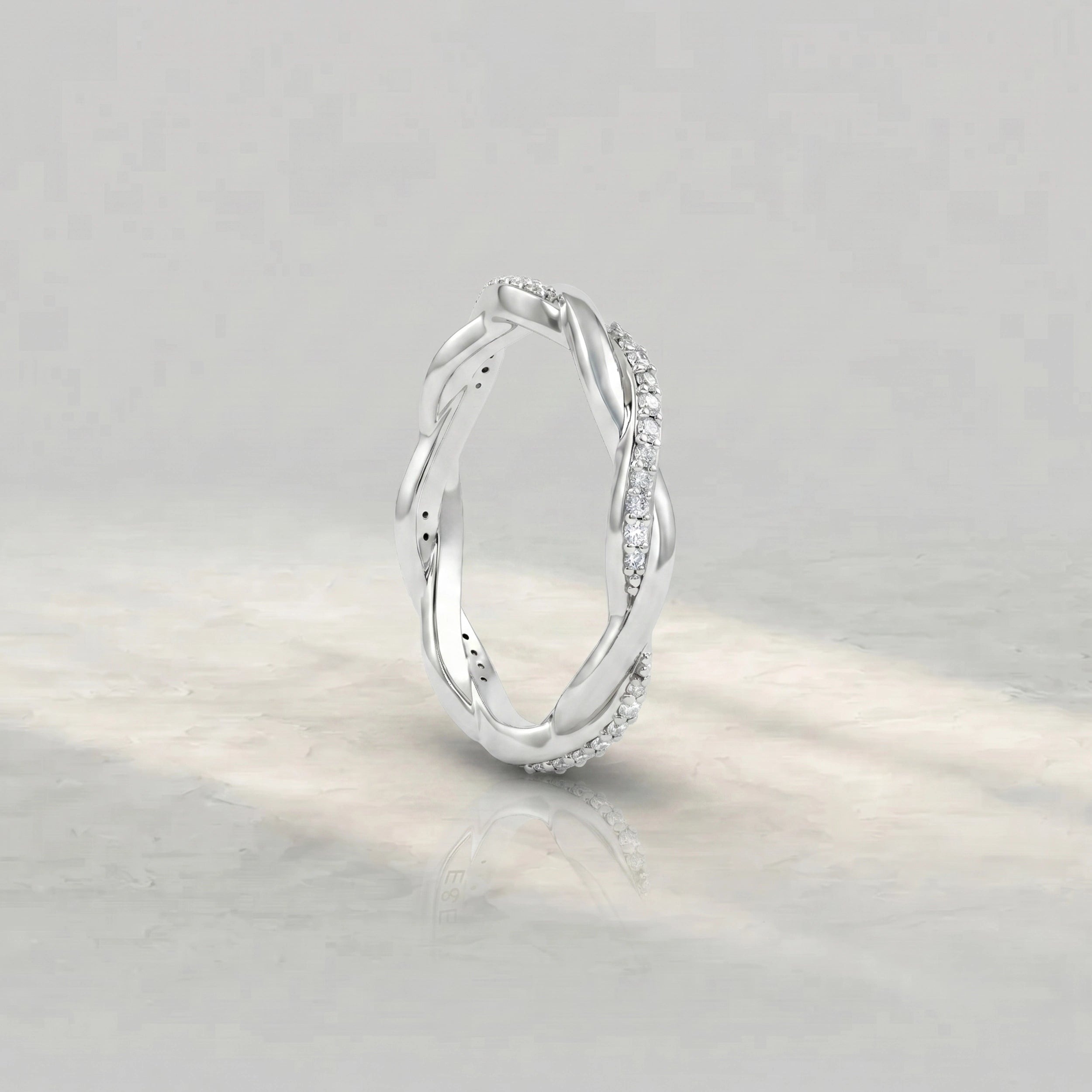 Infinity Twisted Round Diamond Wedding Band