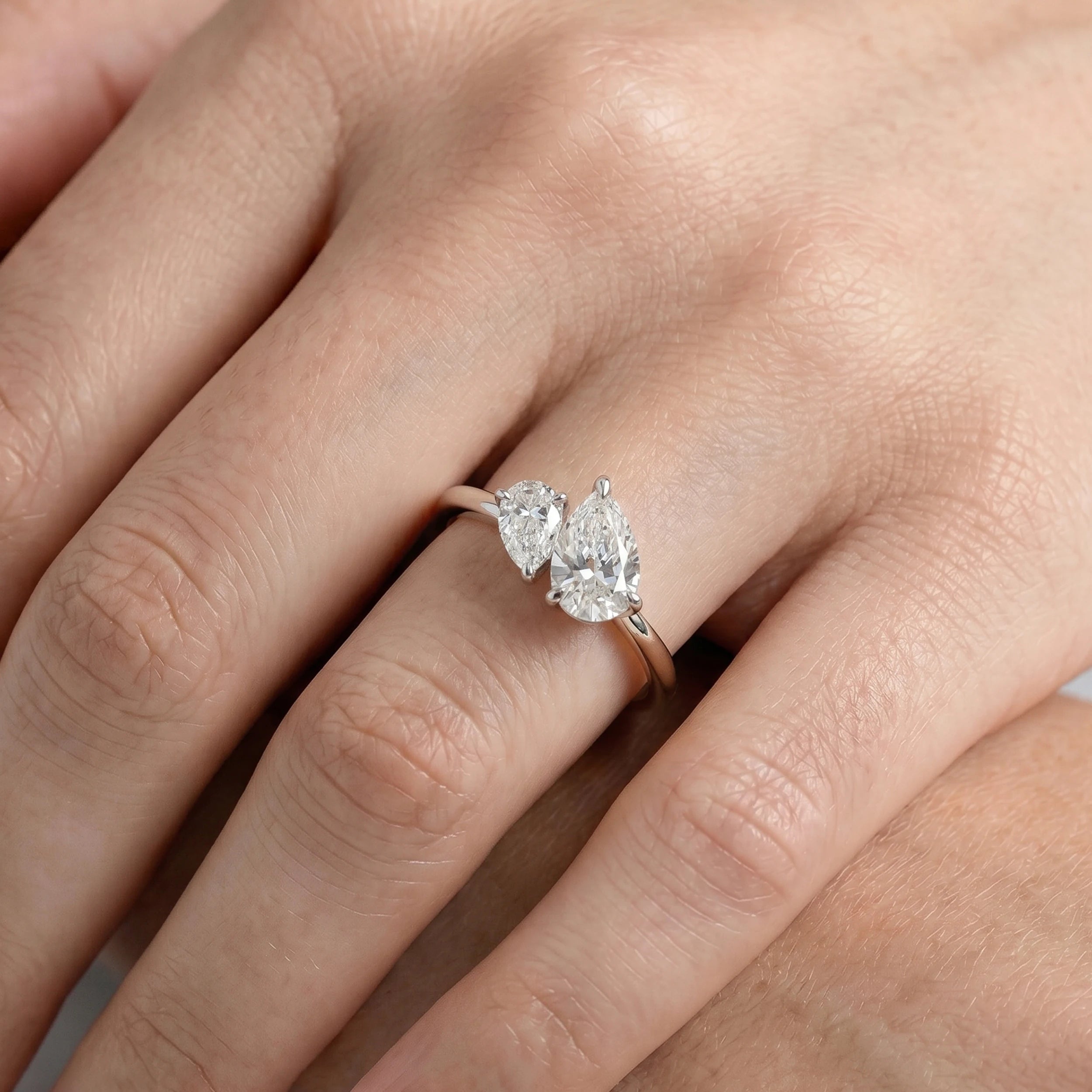 Pear Lab Diamond Toi Et Moi Engagement Ring
