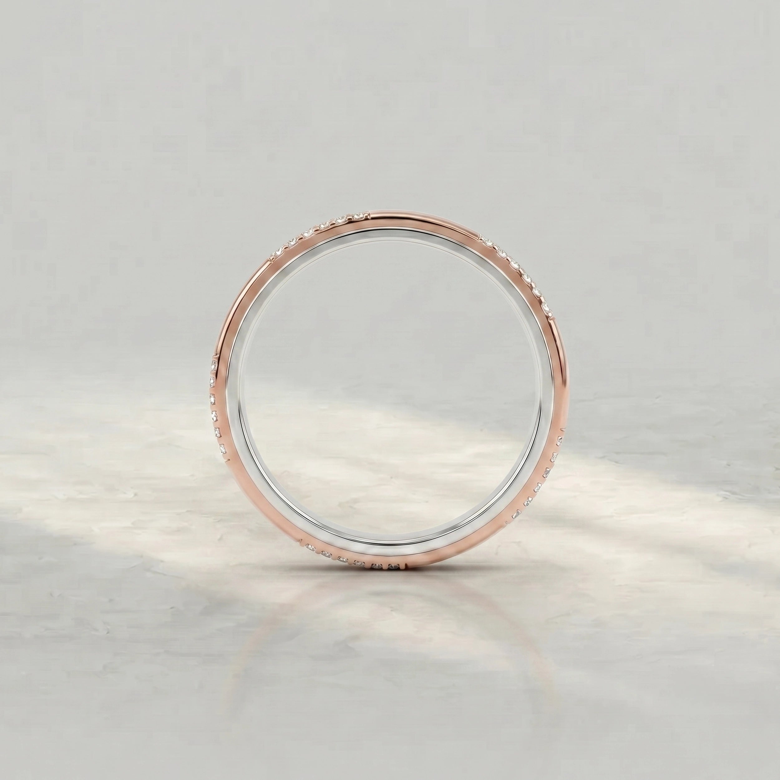 Two Tone Round Diamond Men's Wedding Band Band