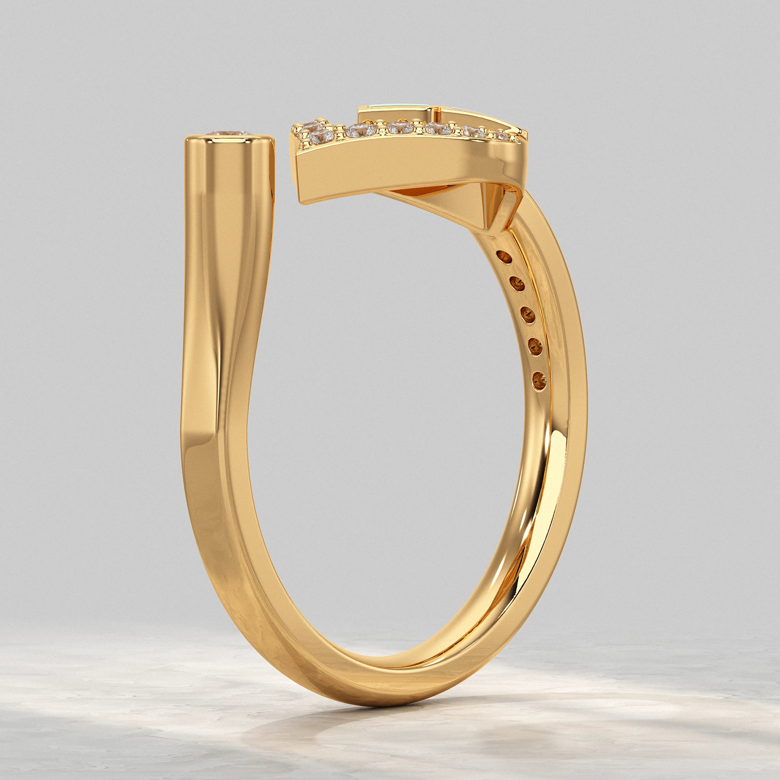 Unique Style Enamel Open Cuff Ring