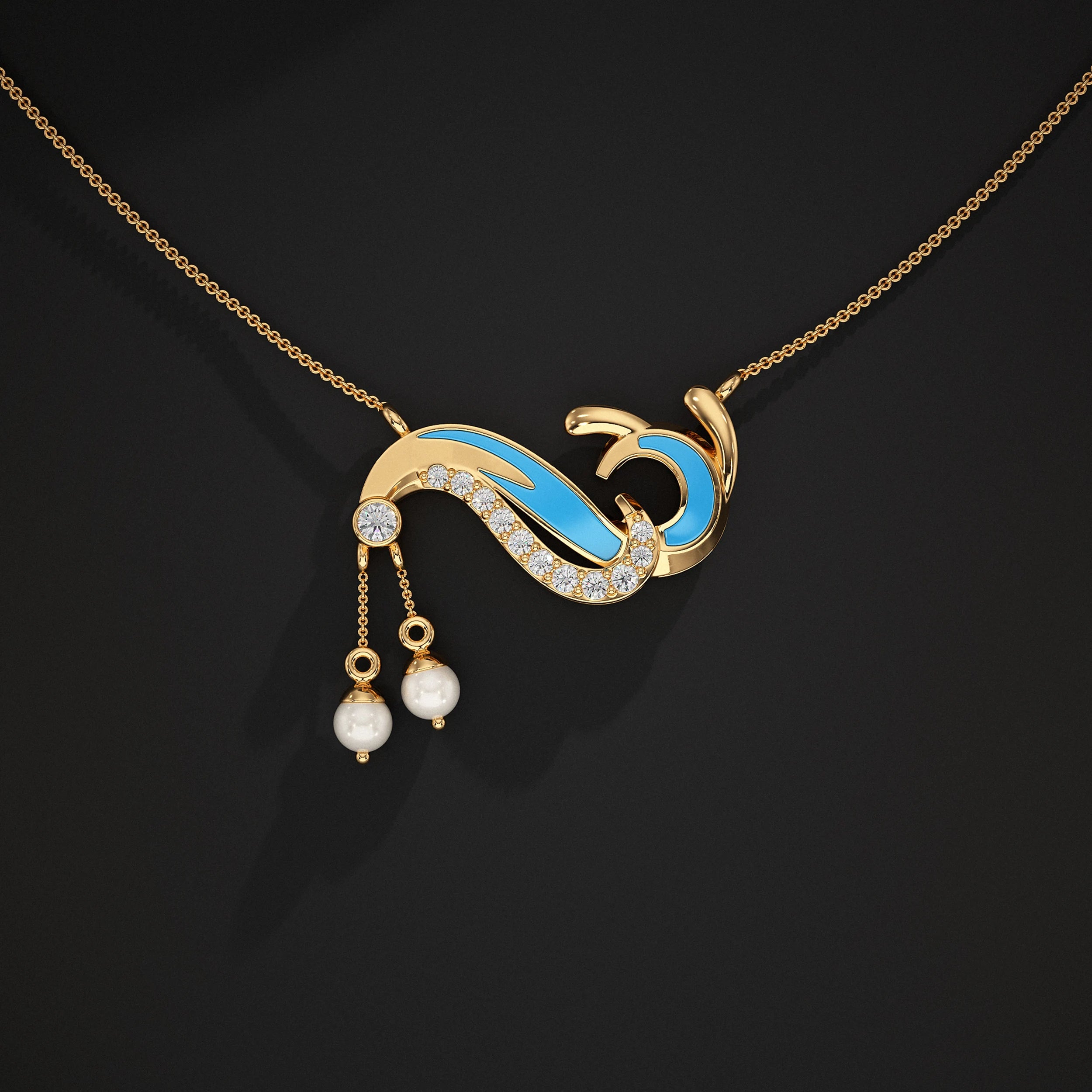 Wave Style Lab Diamond Pendant