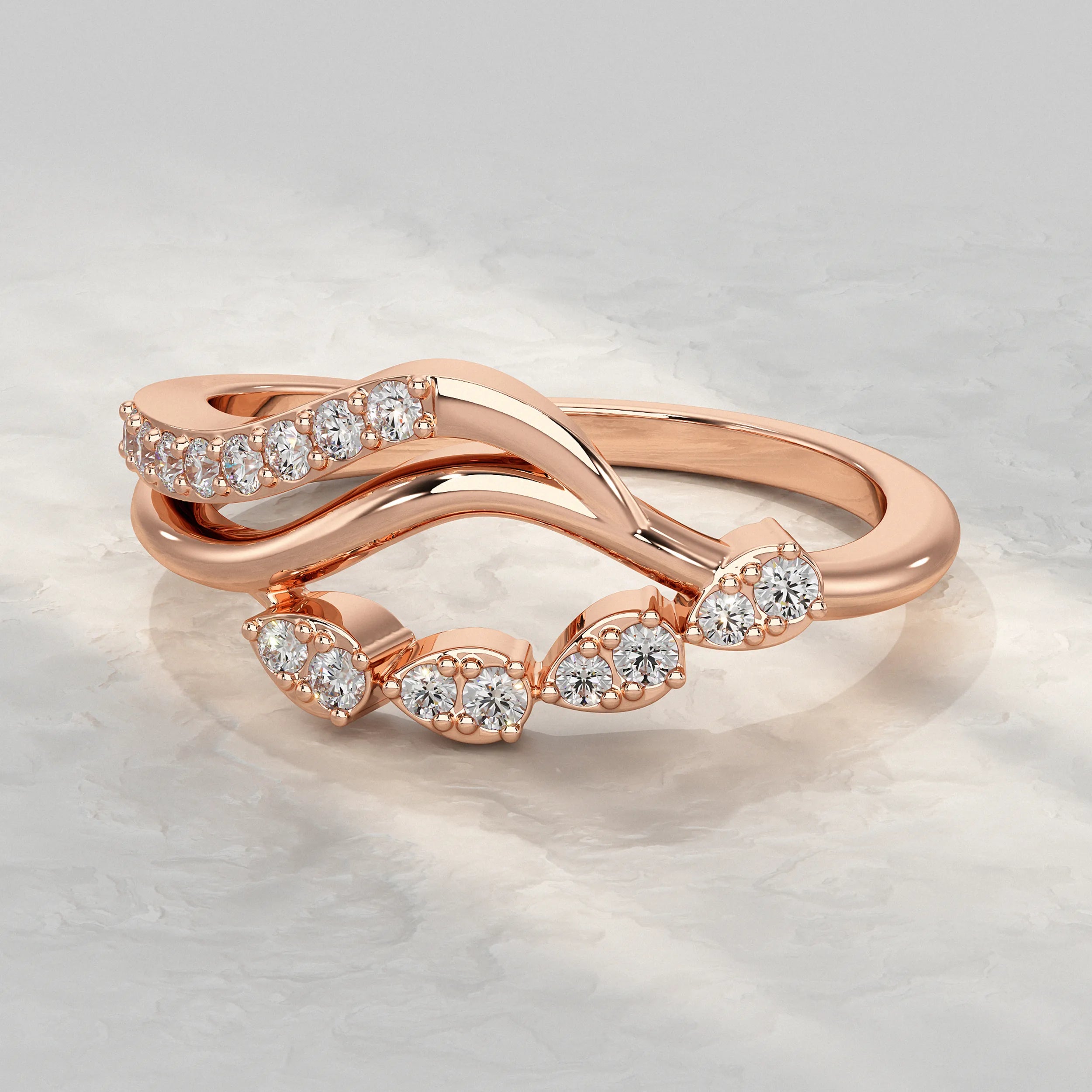 Waves Elegance Diamond Ring
