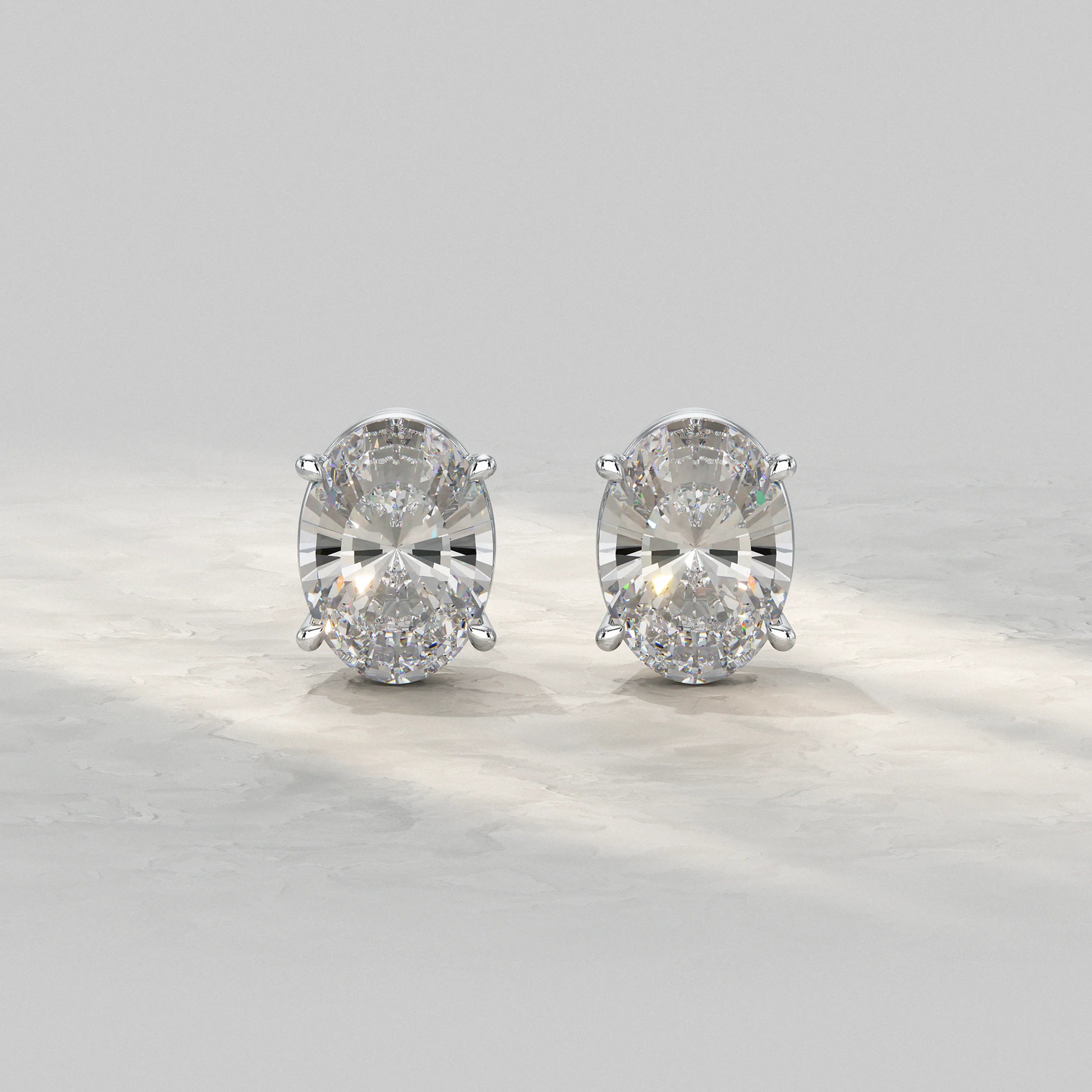 Oval Lab Diamond Stud Earrings
