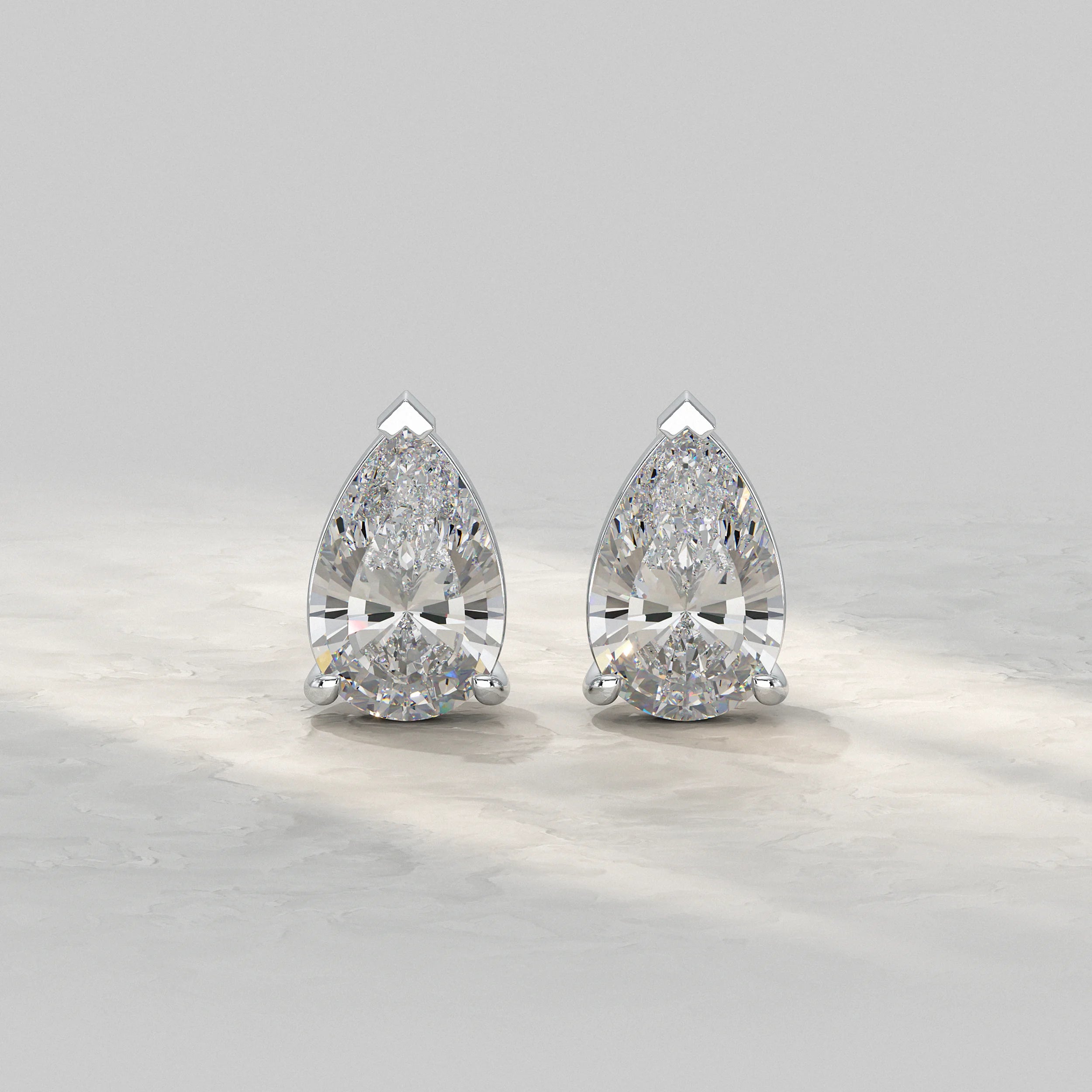 Pear Lab Diamond Stud Earrings