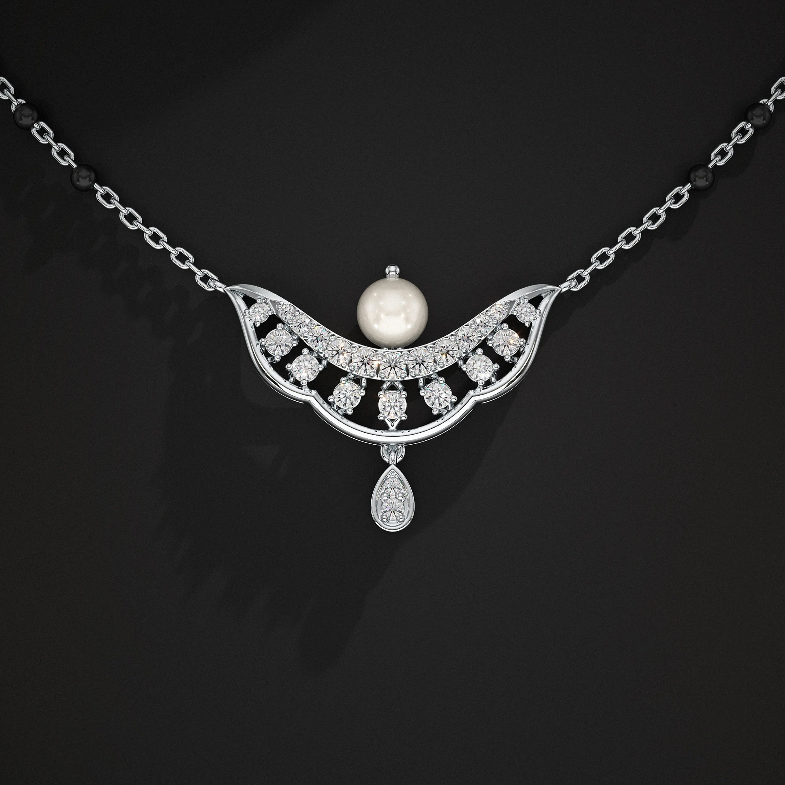 Pearl Gemstone Drop Mangalsutra Mangal Sutra