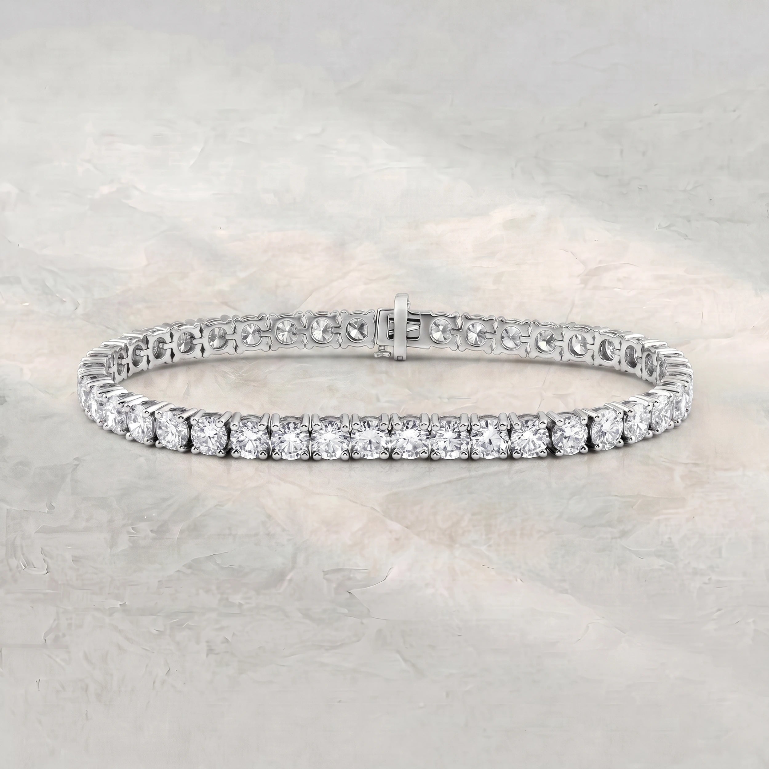 Round Lab Diamond Tennis Bracelet For Men's