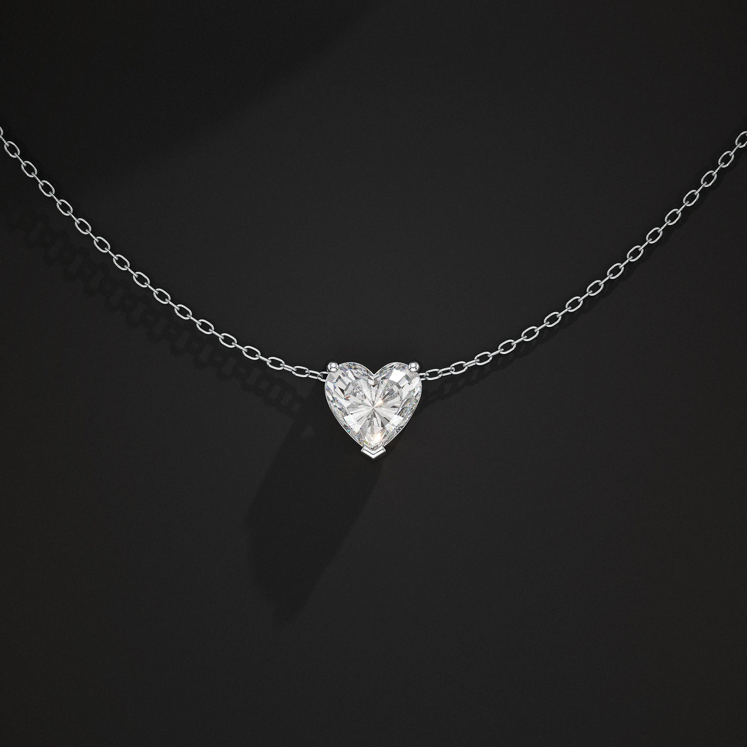Heart Lab Grown Diamond Solitaire Pendant