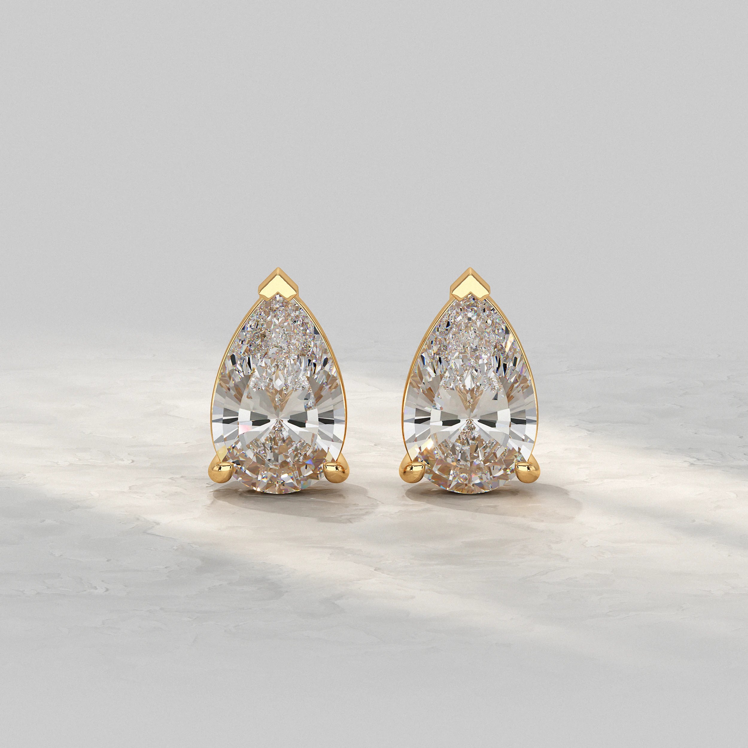 Pear Lab Diamond Stud Earrings