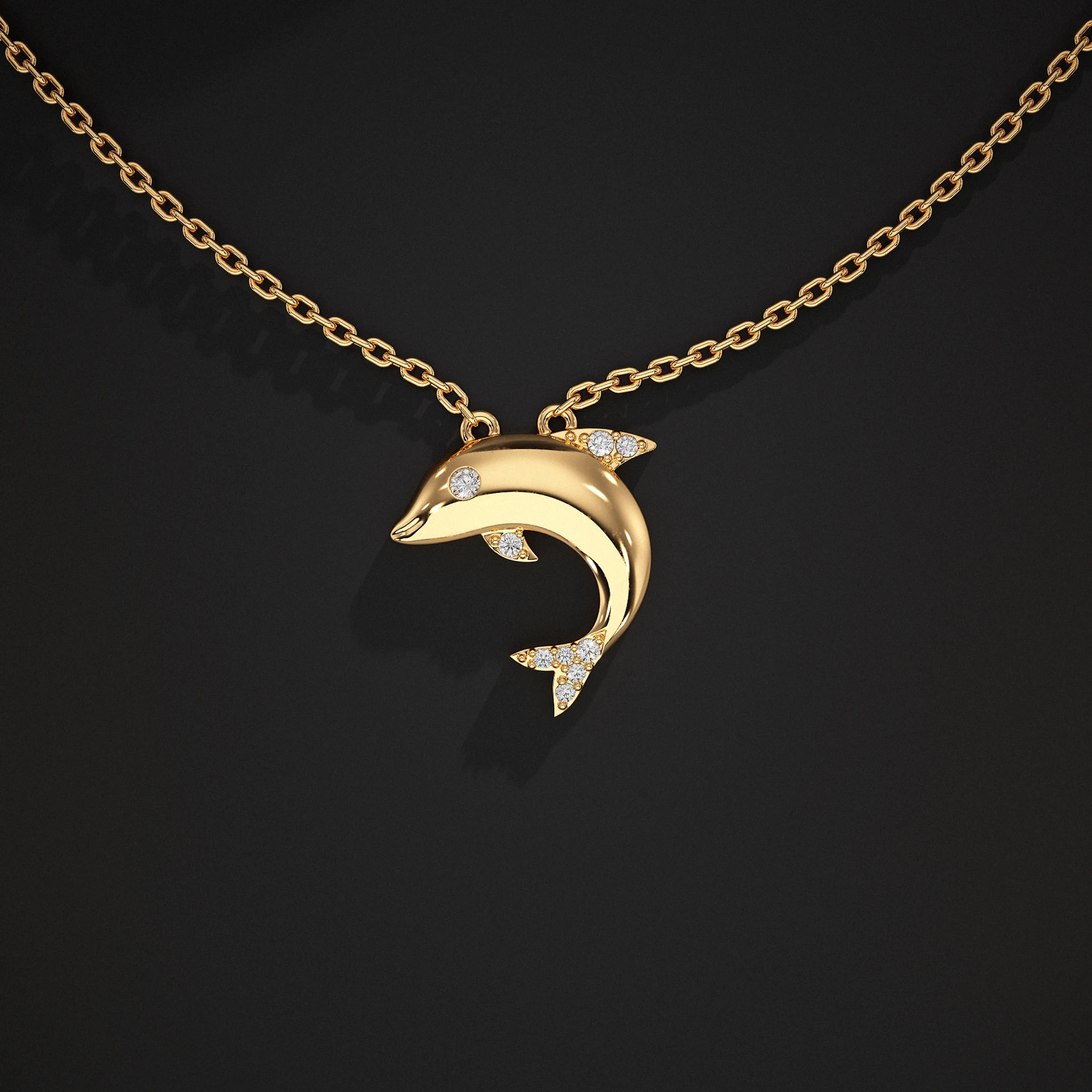 Yellow Gold Dolphin Pendant