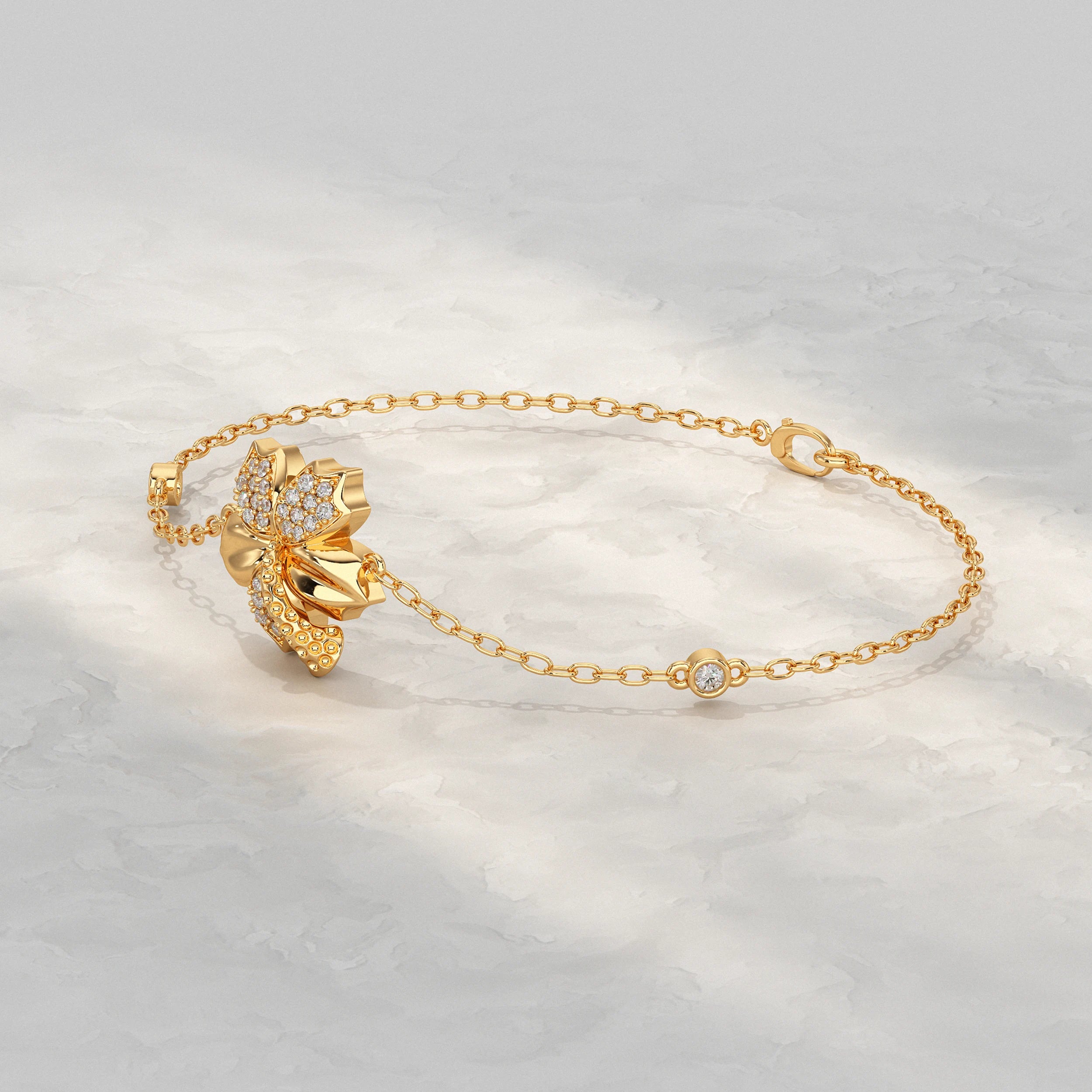 Floral Charm Diamond Bracelet
