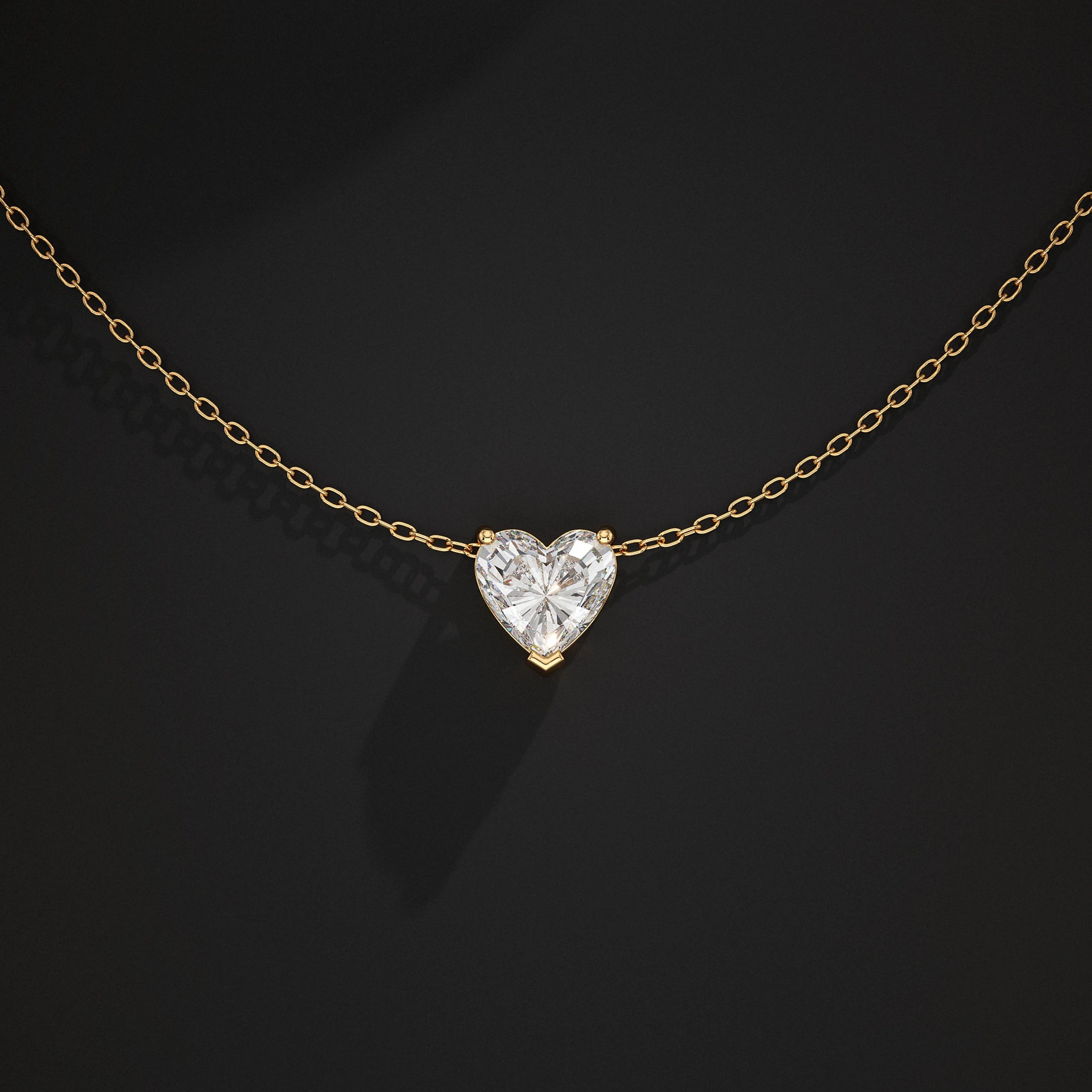 Heart Lab Grown Diamond Solitaire Pendant