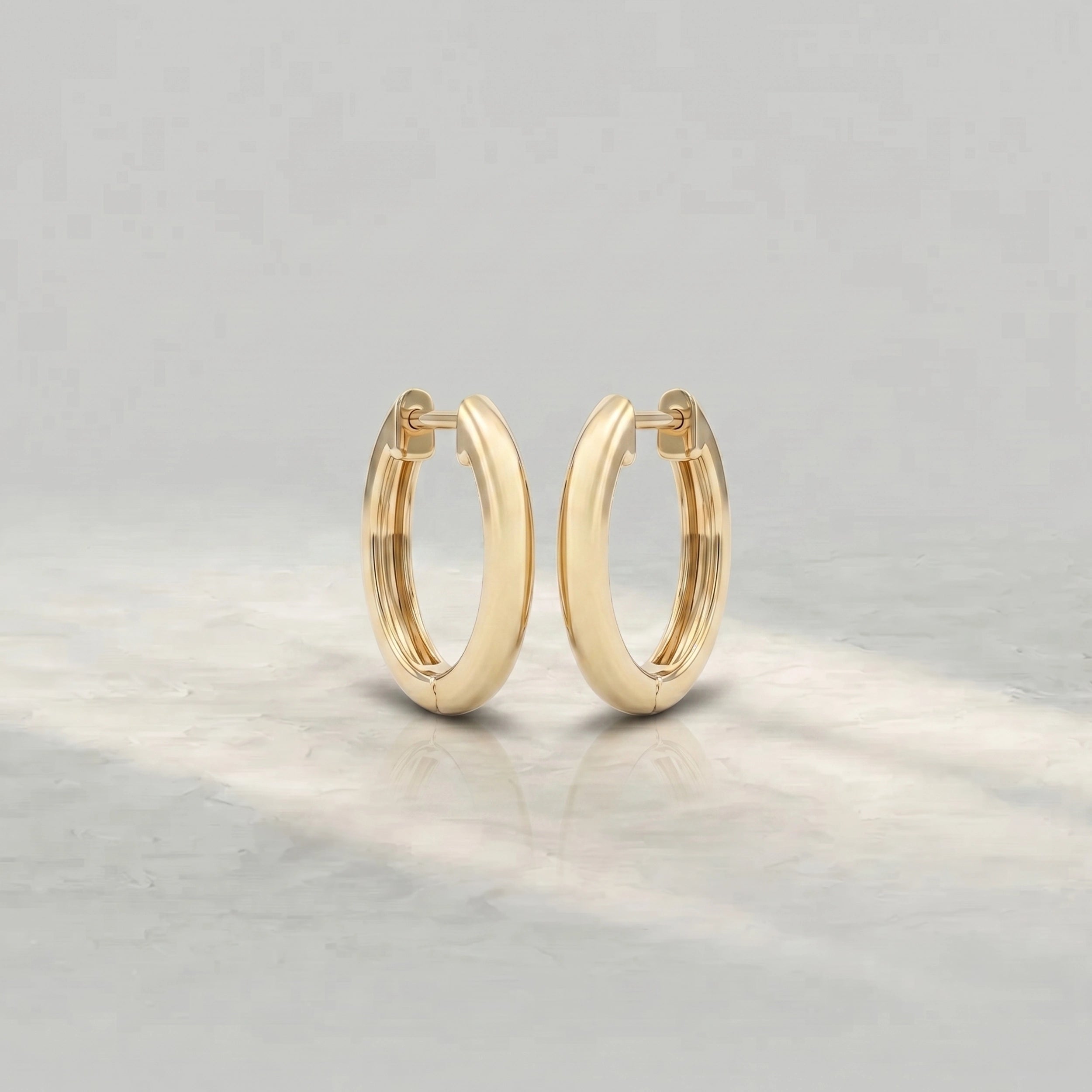 Yellow Plain Gold Hoop Earrings