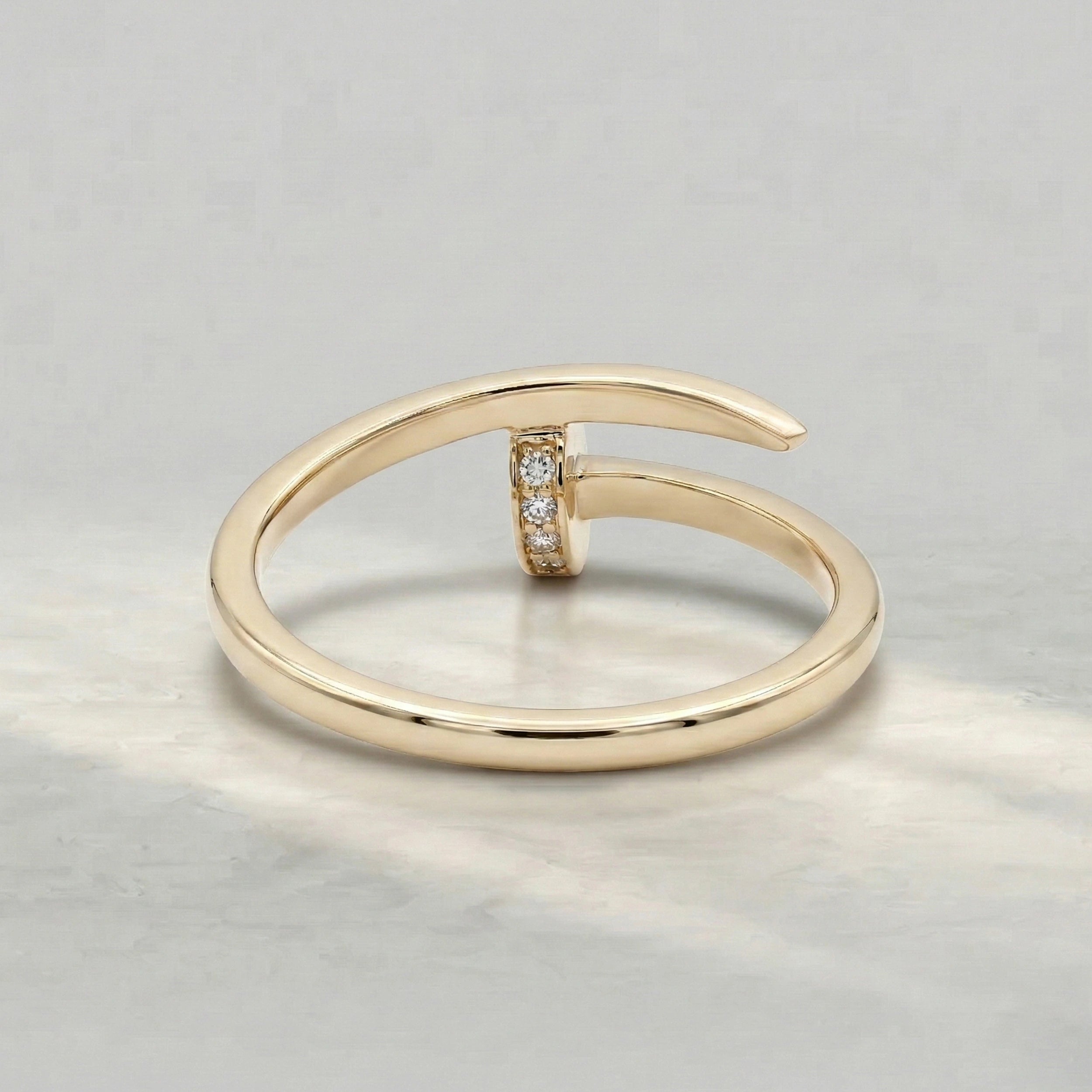 Round Lab Diamond Open Cuff Dainty Band Rings