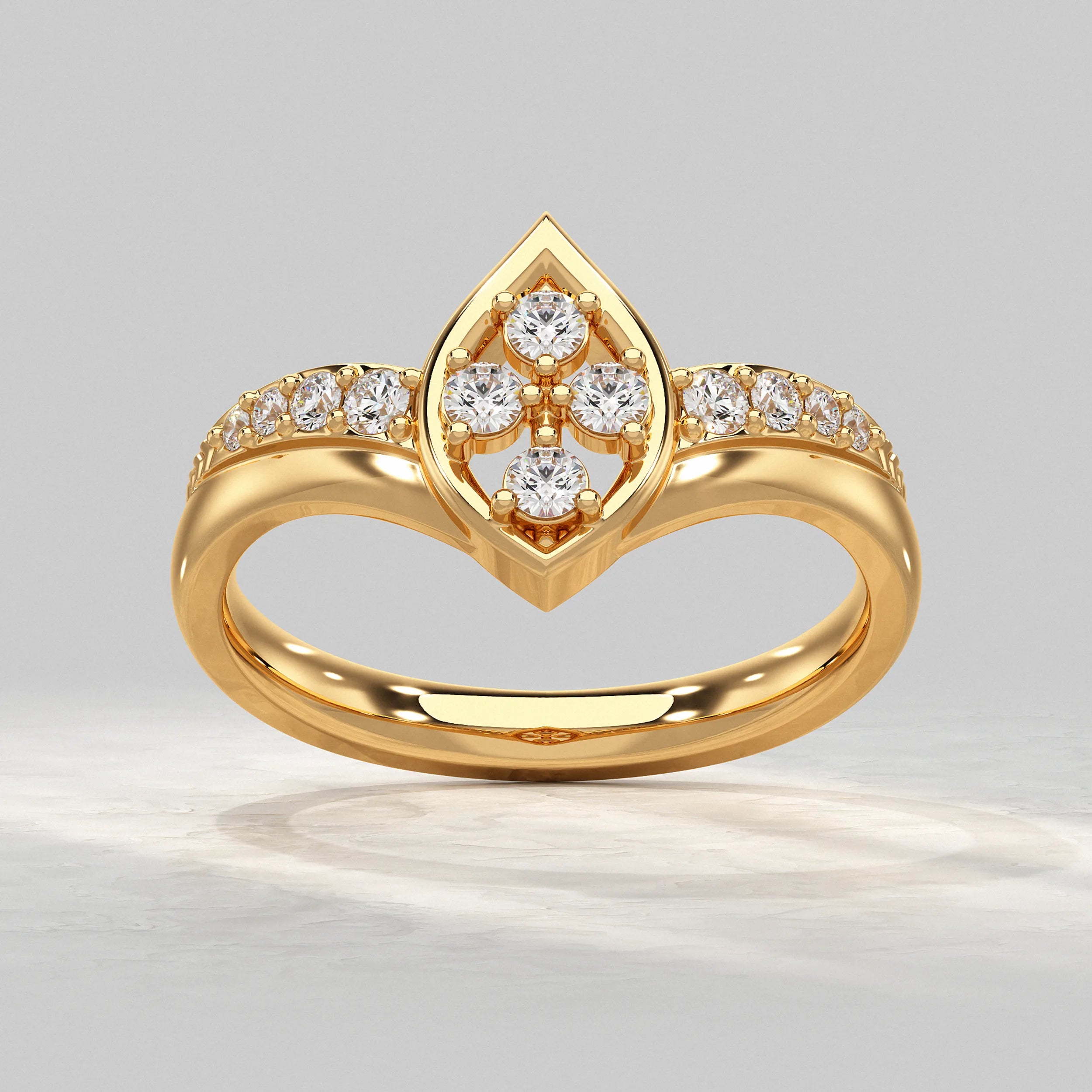 Curved Wedding Band Yellow Gold