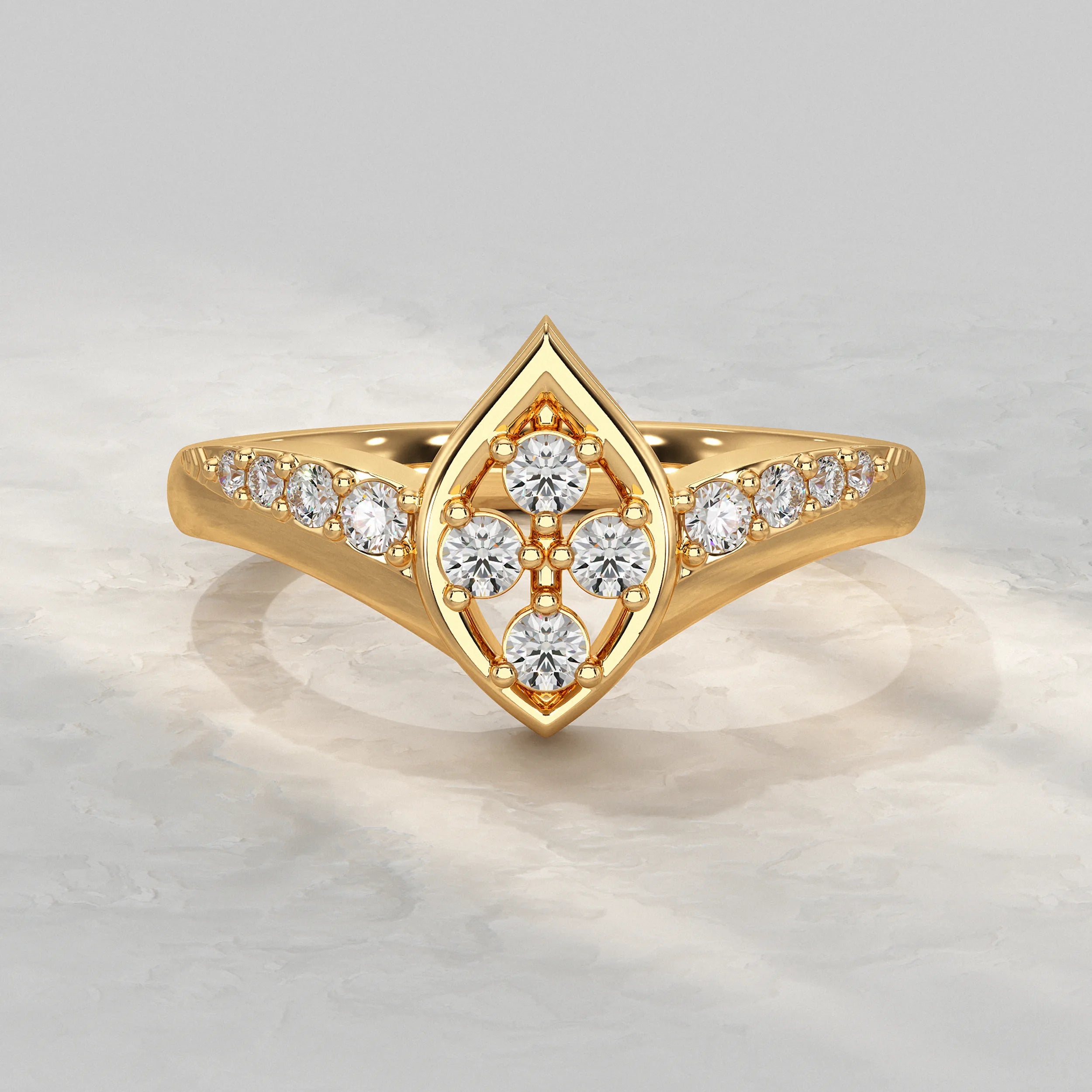 Curved Wedding Band Yellow Gold