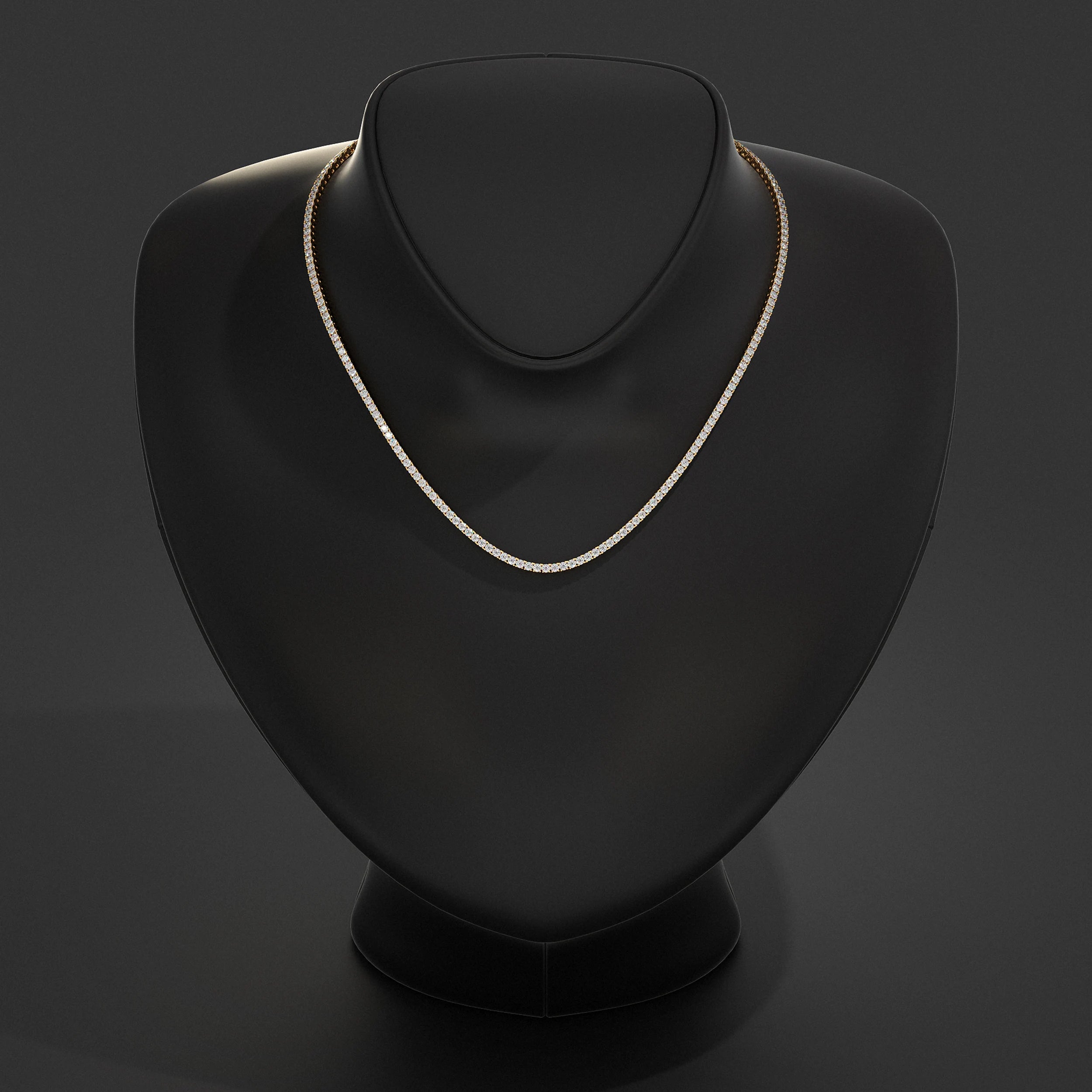 Round Lab Diamond Tennis Necklace