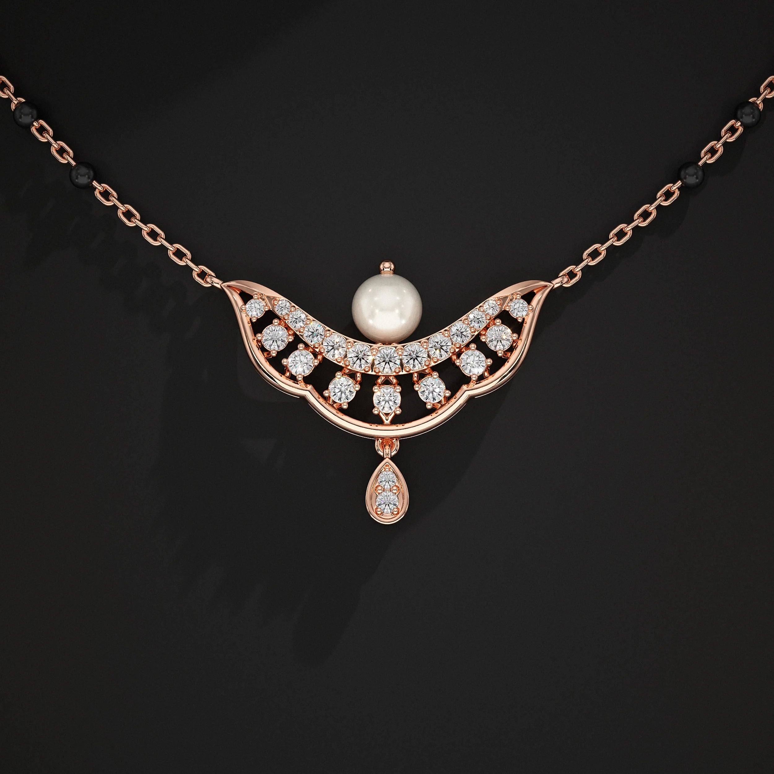 Pearl Gemstone Drop Mangalsutra Mangal Sutra