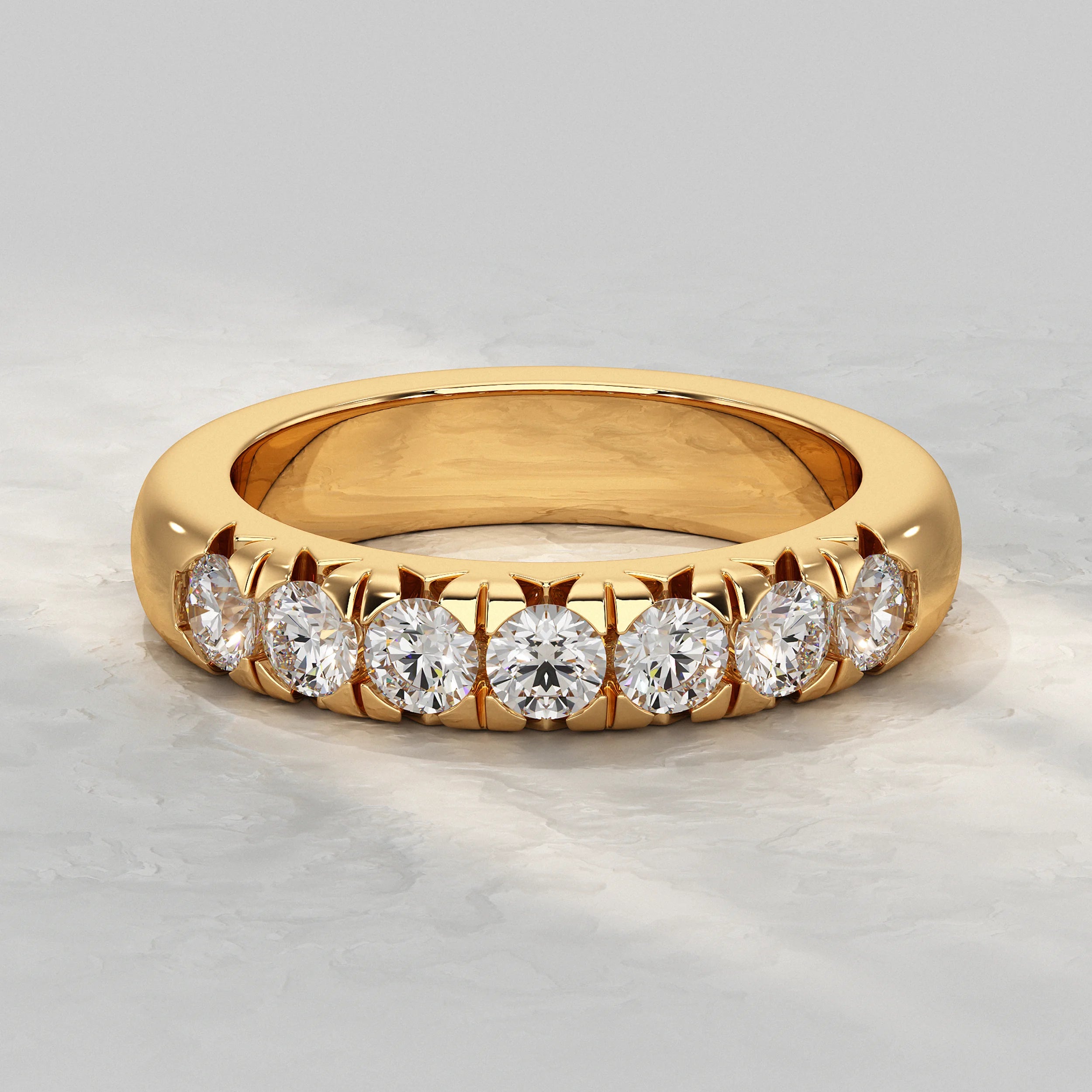 Seven Stone Round Diamond Dainty Band