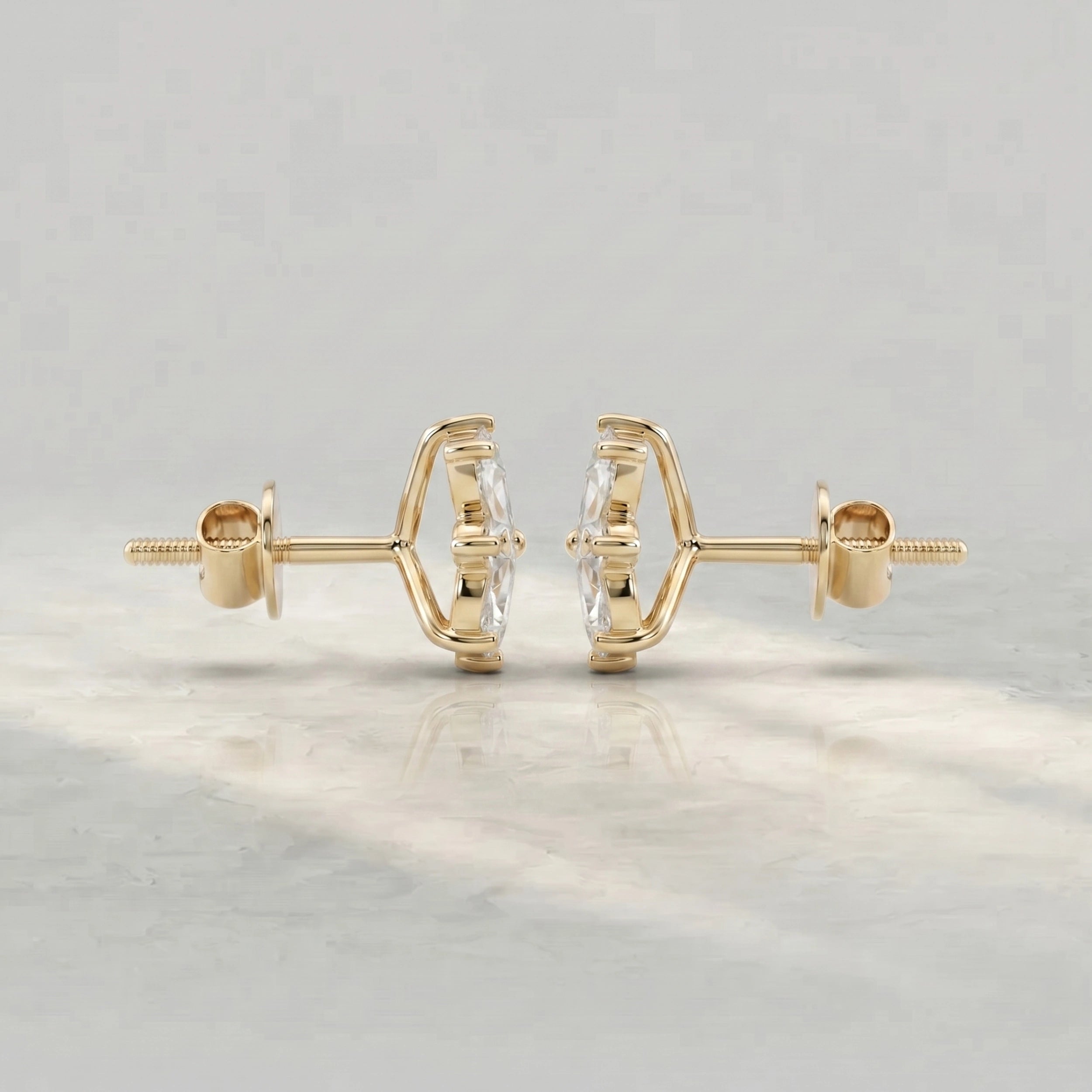 Marquise Lab Cluster Diamond Earrings