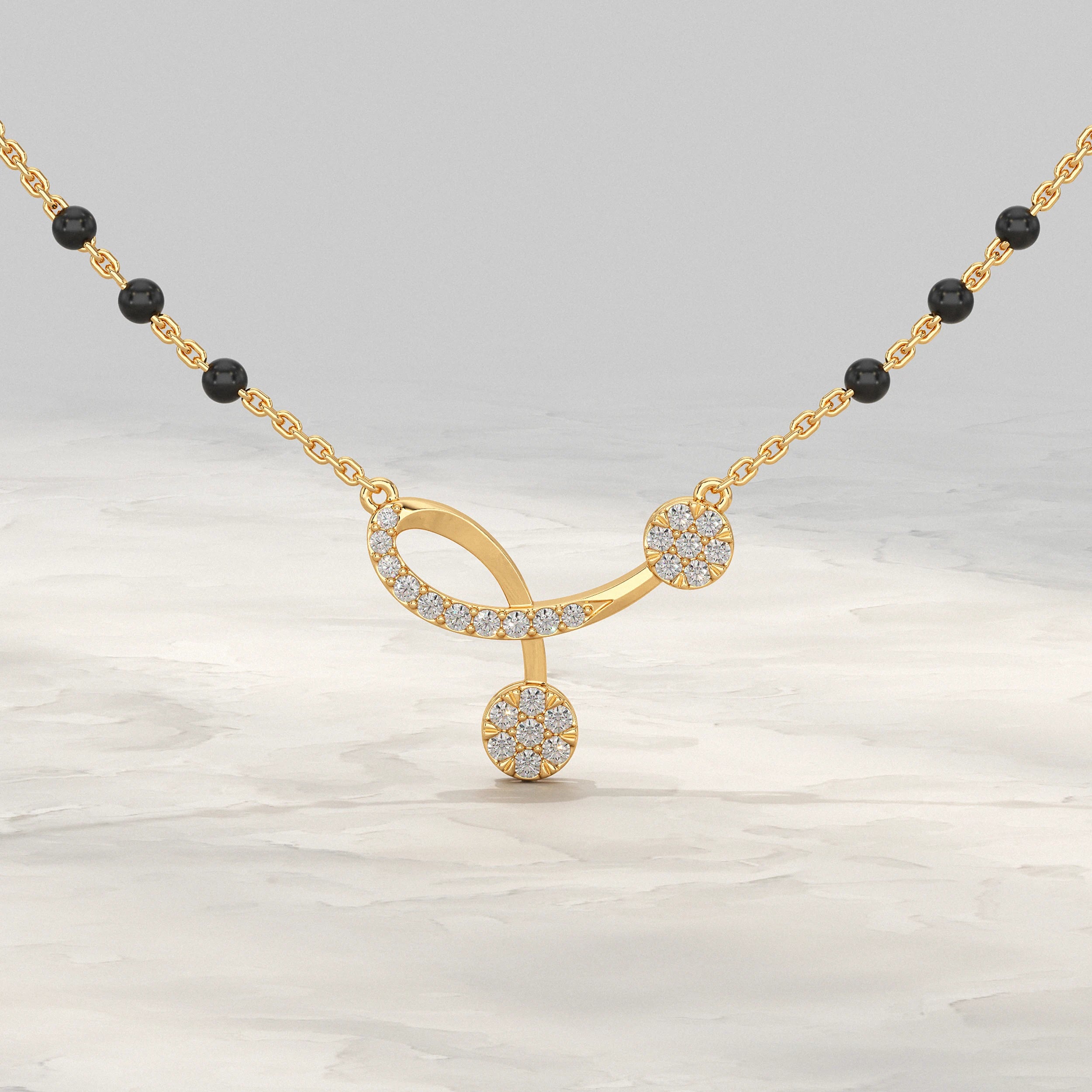 Twisted Lab Grown Diamond Mangalsutra