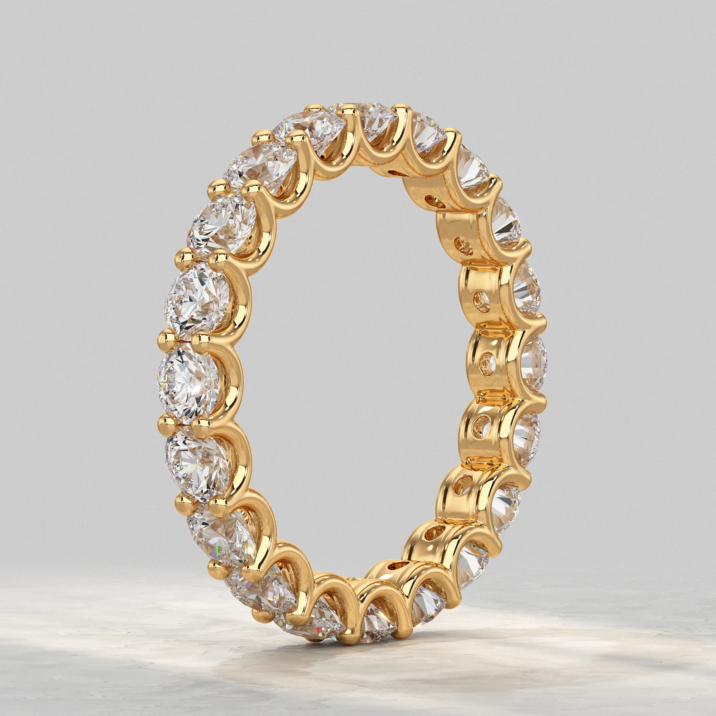 Round Lab Diamond Eternity Wedding Band