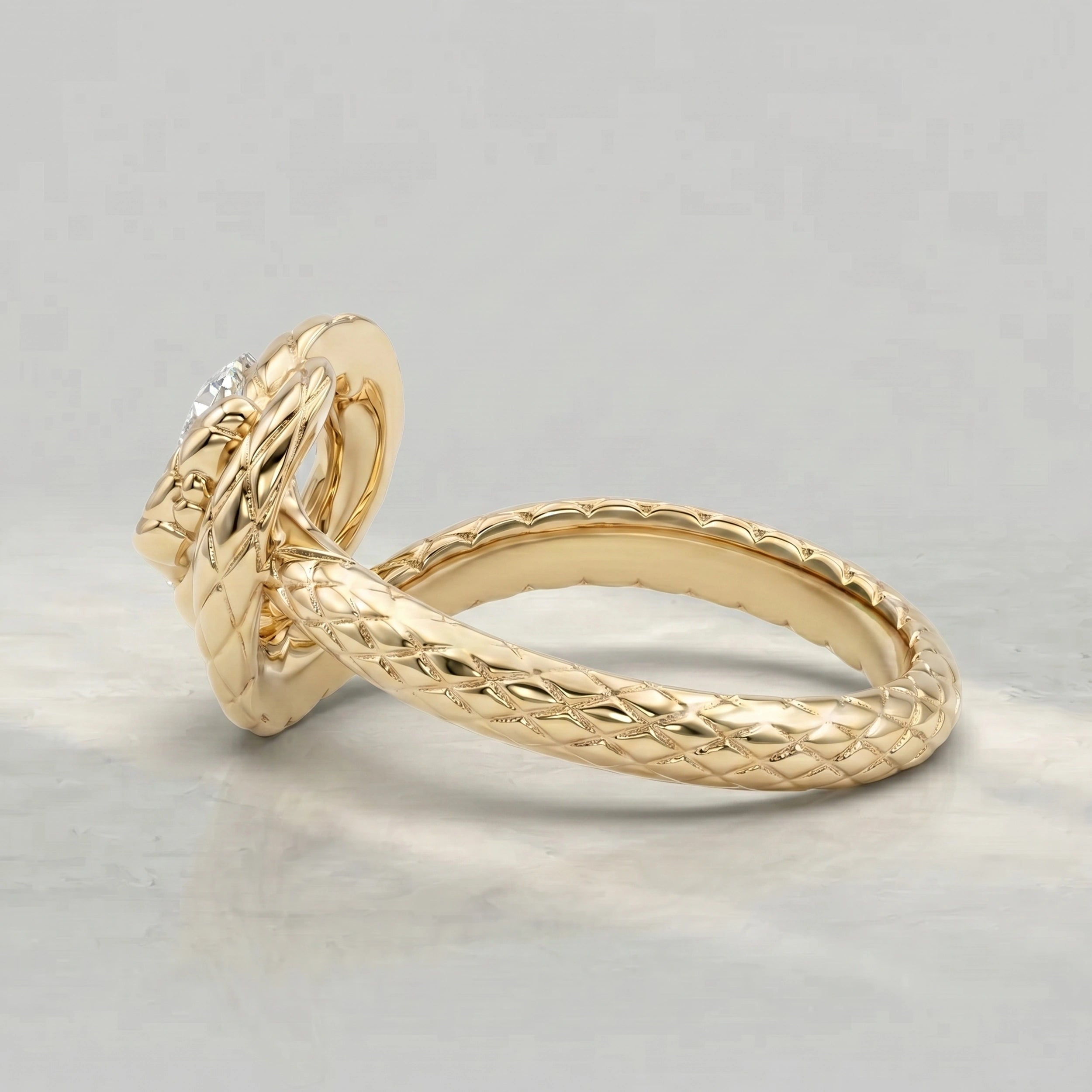 Oval cut lab Diamond snake ring Rings