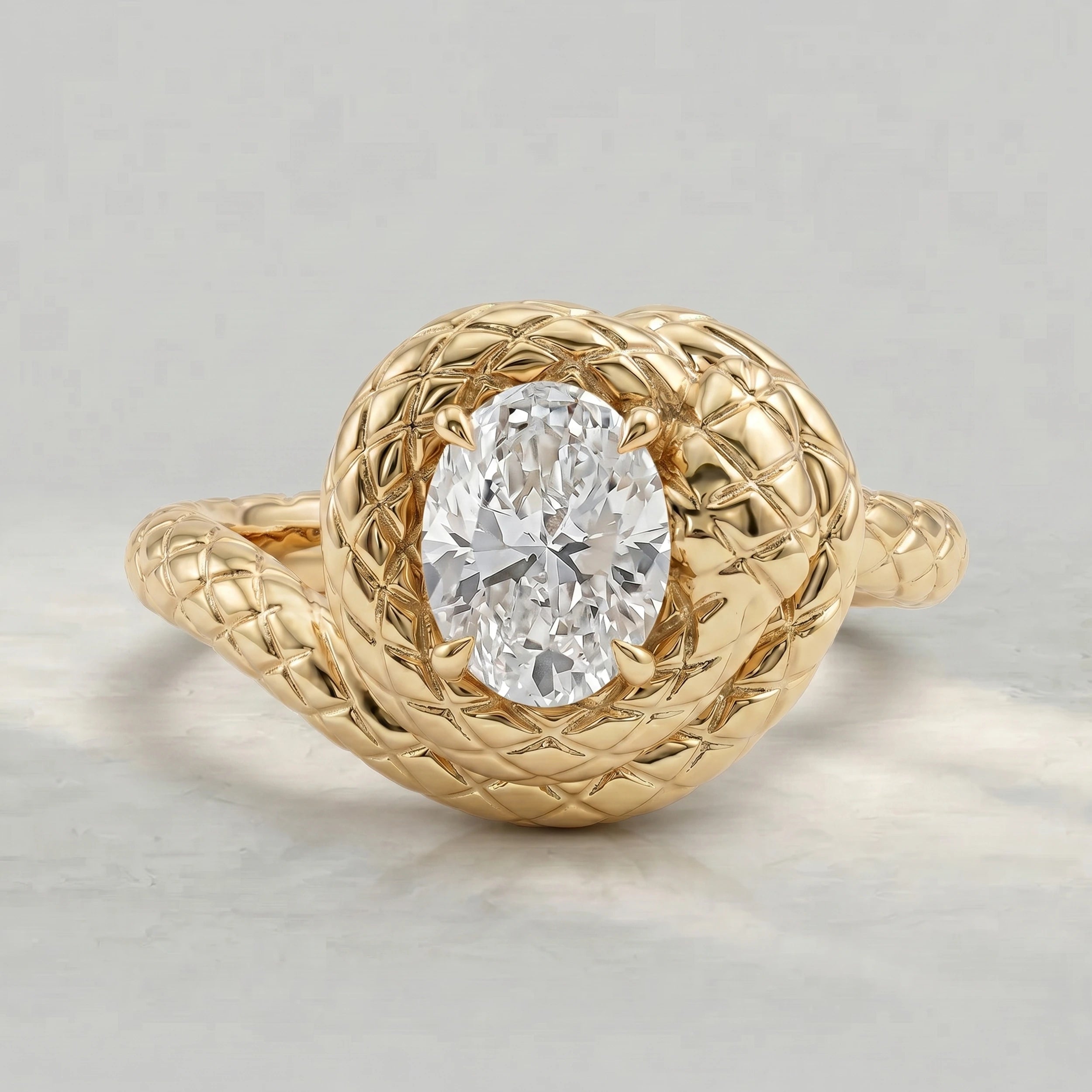 Oval cut lab Diamond snake ring Rings