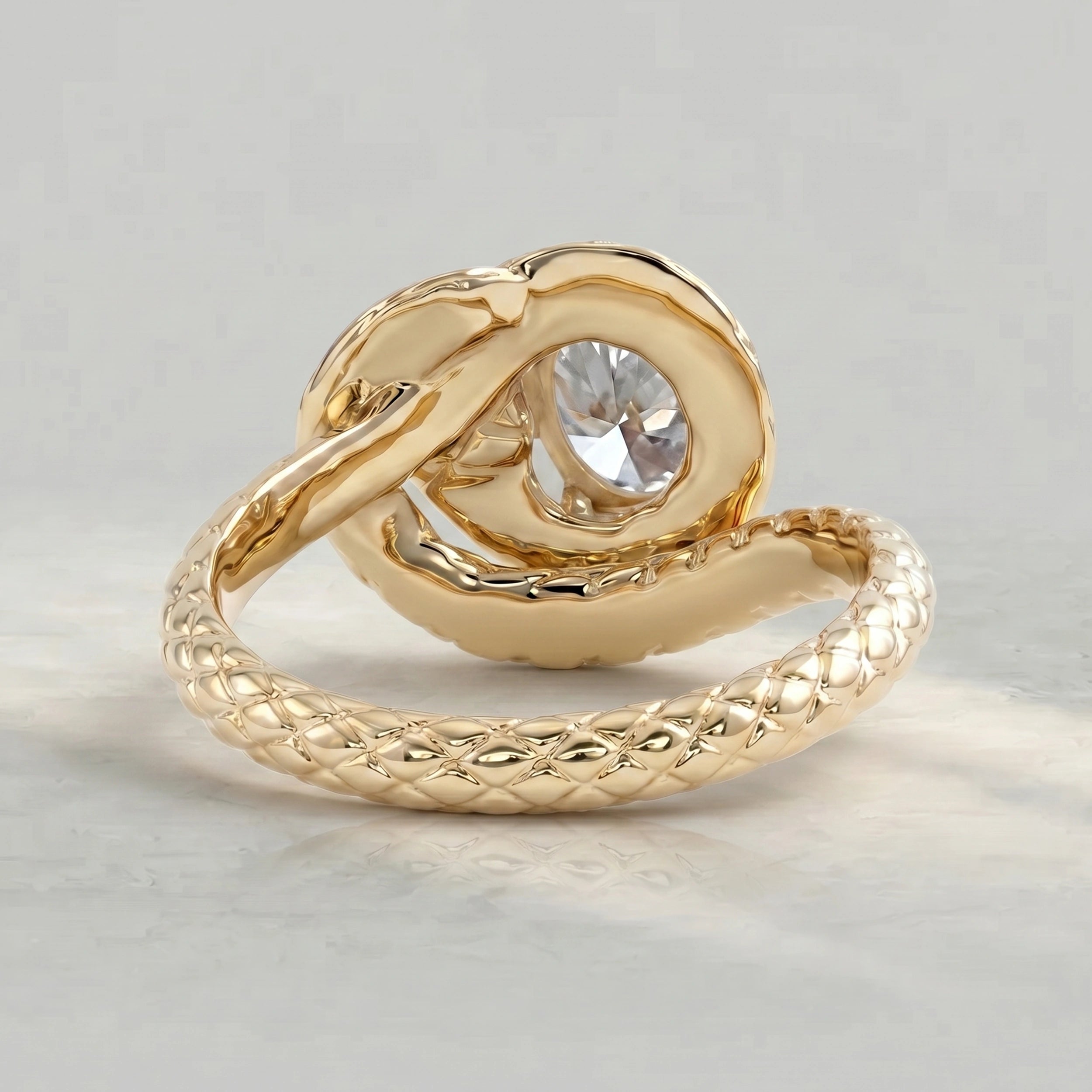 Oval cut lab Diamond snake ring Rings