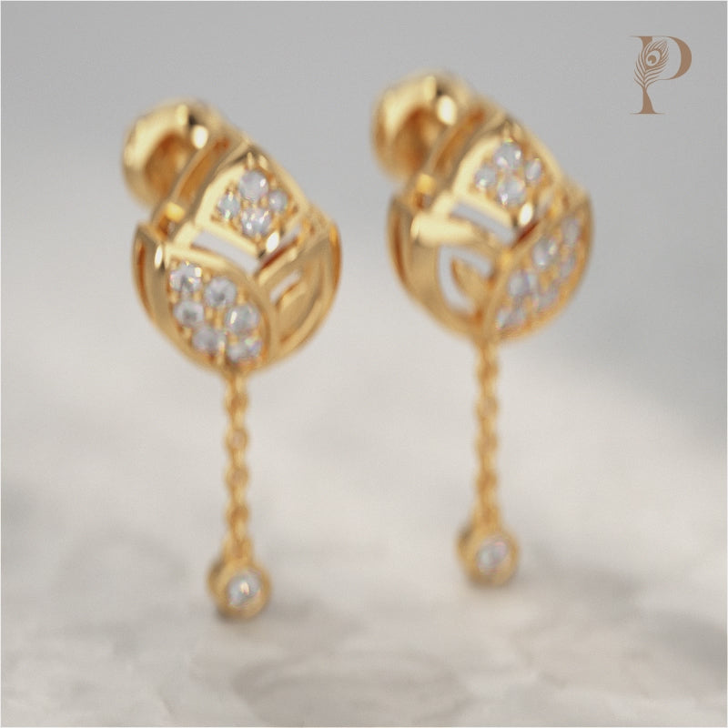 Round Cut Diamond Chain Drop Earring