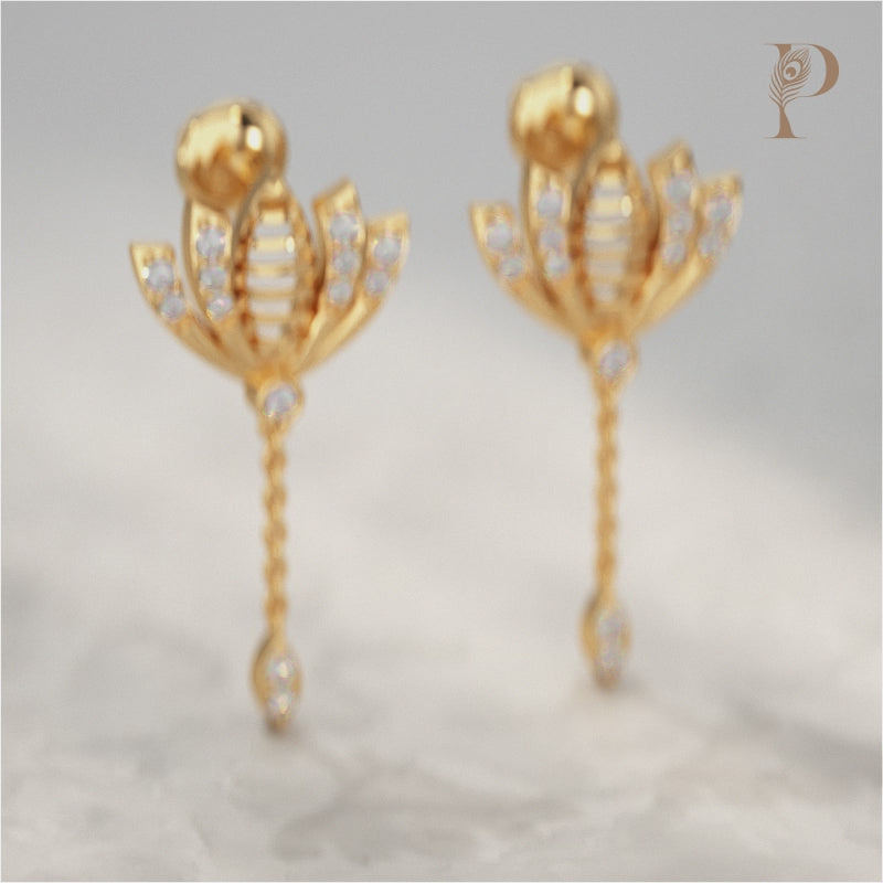 Lotus Shape Dangle Earrings
