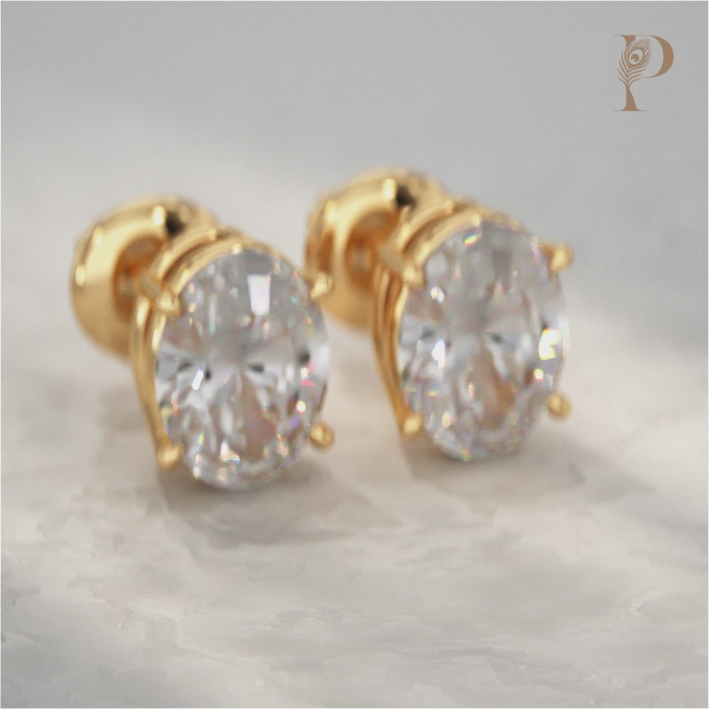 Oval Lab Diamond Stud Earrings