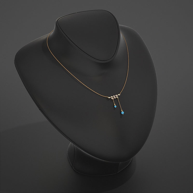 Wave Diamond Drop Pendant