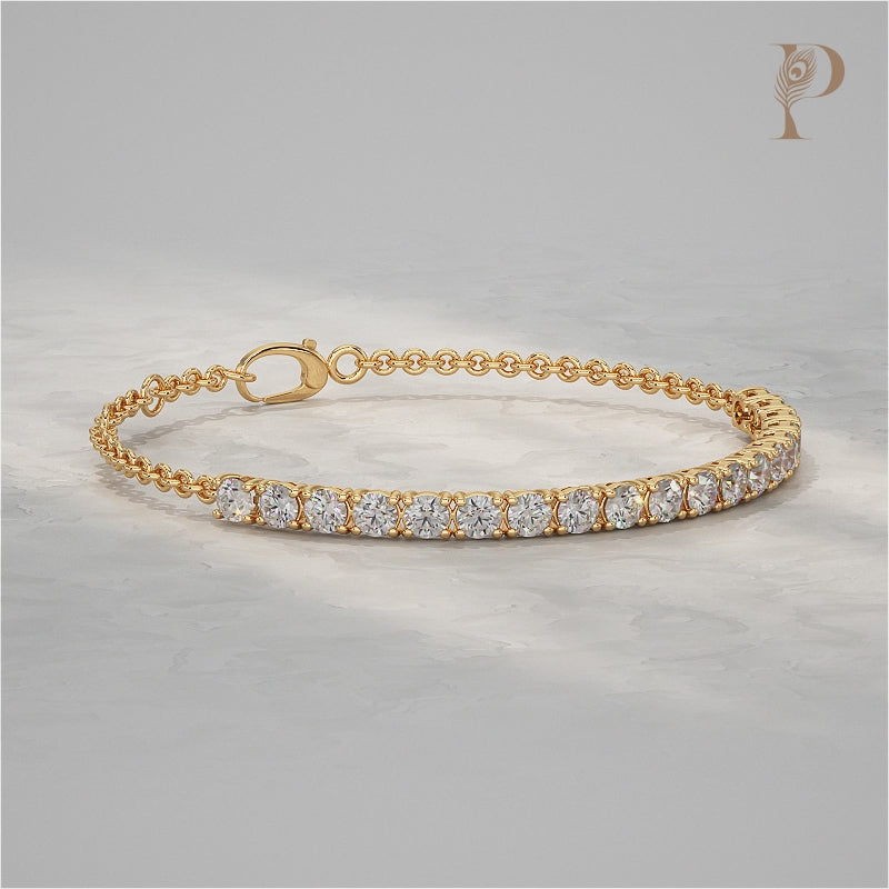 Round Lab Diamond Half Tennis Bracelet