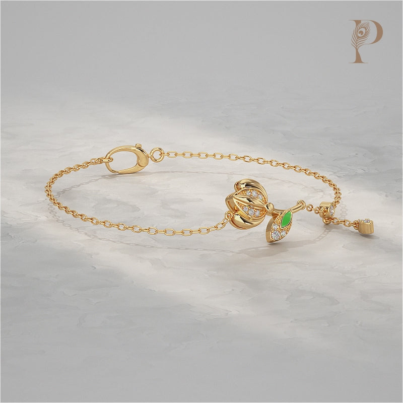 Sparkling Petal and Leaf Accent Bracelet